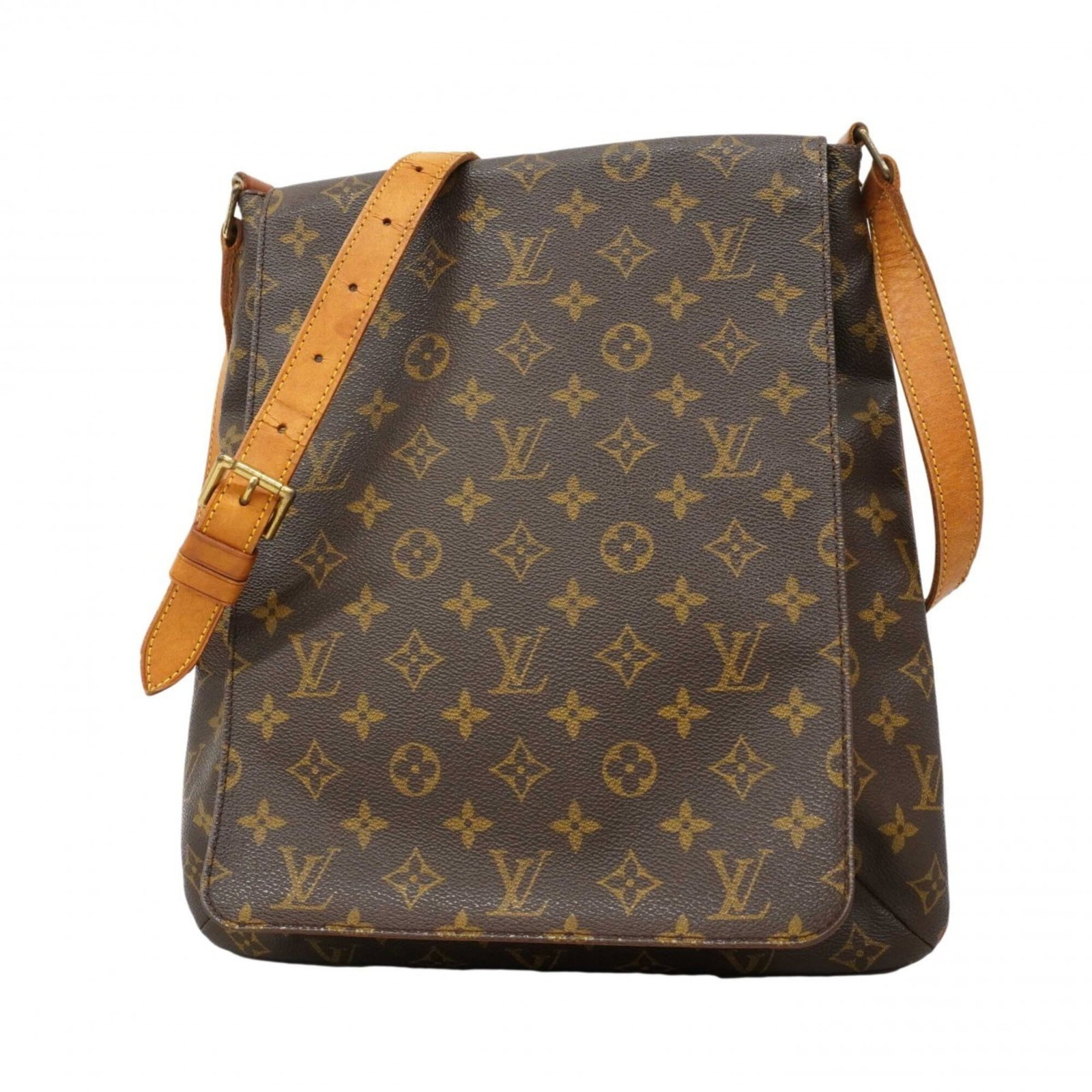 Shoulder Bag of Louis Vuitton: Shoulder Bag of Louis Vuitton Brown Louis Vuitton shoulder bag with classic design, measuring 37cm x 30cm x 2cm. The bag shows signs of usage with scratches and dirt, but remains in good condition ove