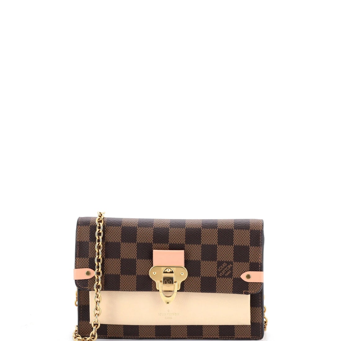 Louis Vuitton Vavin Chain Wallet NM Damier with Leather: Louis Vuitton Vavin Chain Wallet NM Damier with Leather The Louis Vuitton Vavin Chain Wallet NM Damier with Leather is a stylish and functional accessory. This canvas-coated leather wallet features a