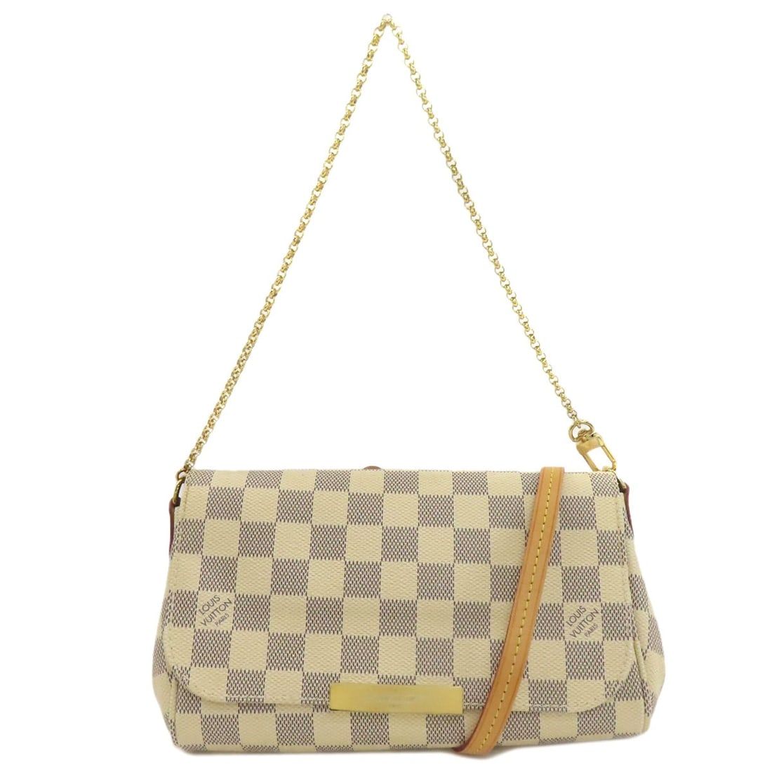 Damier Canvas Handbag Favorit Pm N41277 Louis Vuitton: Damier Canvas Handbag Favorit Pm N41277 Louis Vuitton White Damier canvas handbag from LOUIS VUITTON, featuring the iconic style and signature pattern. This classic design showcases the timeless