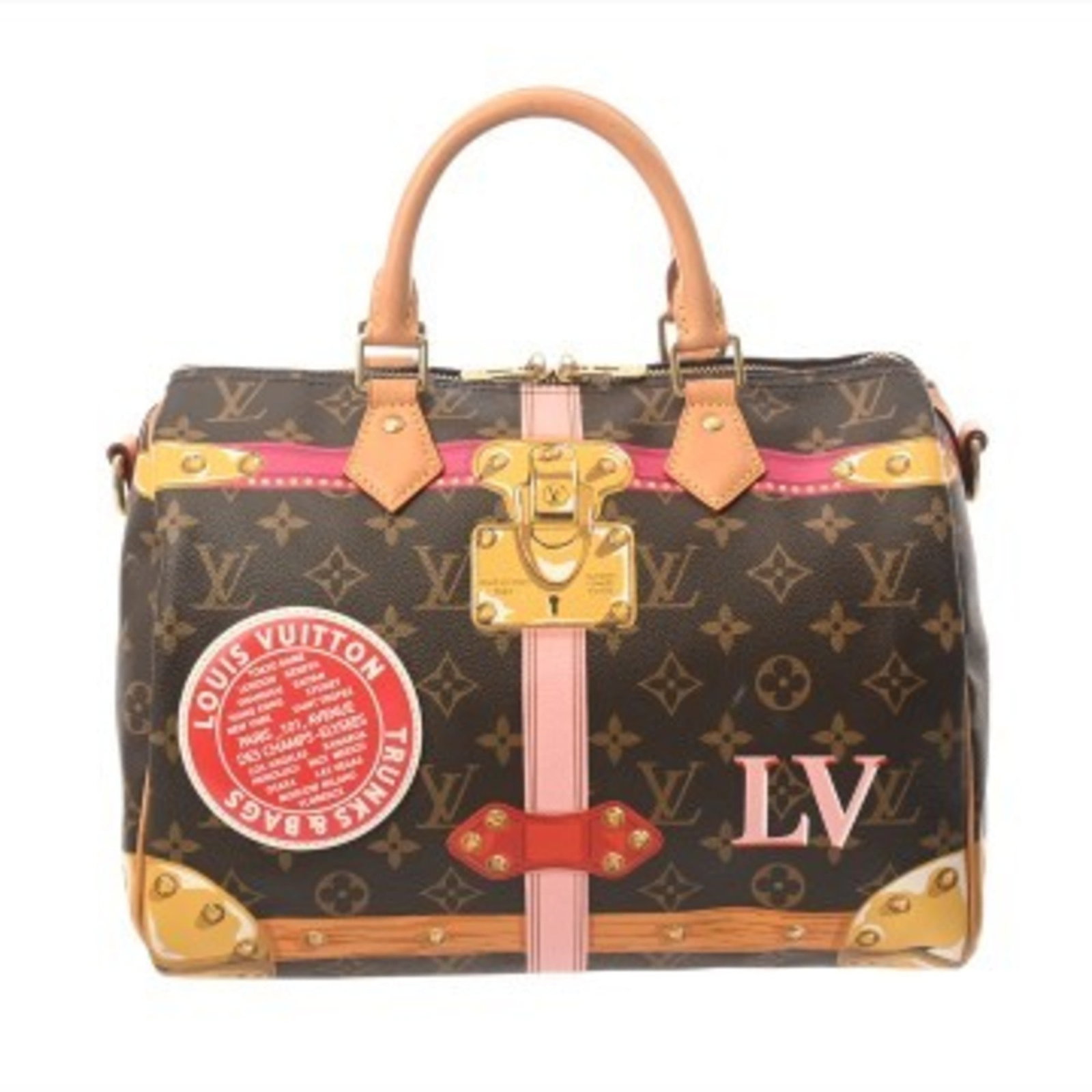 Louis Vuitton Handbag Monogram: Louis Vuitton Handbag Monogram Brown Monogram Louis Vuitton Handbag with Gold Hardware, Measuring 21cm x 29.5cm x 17.5cm. This used handbag features the iconic monogram pattern and gold hardware,