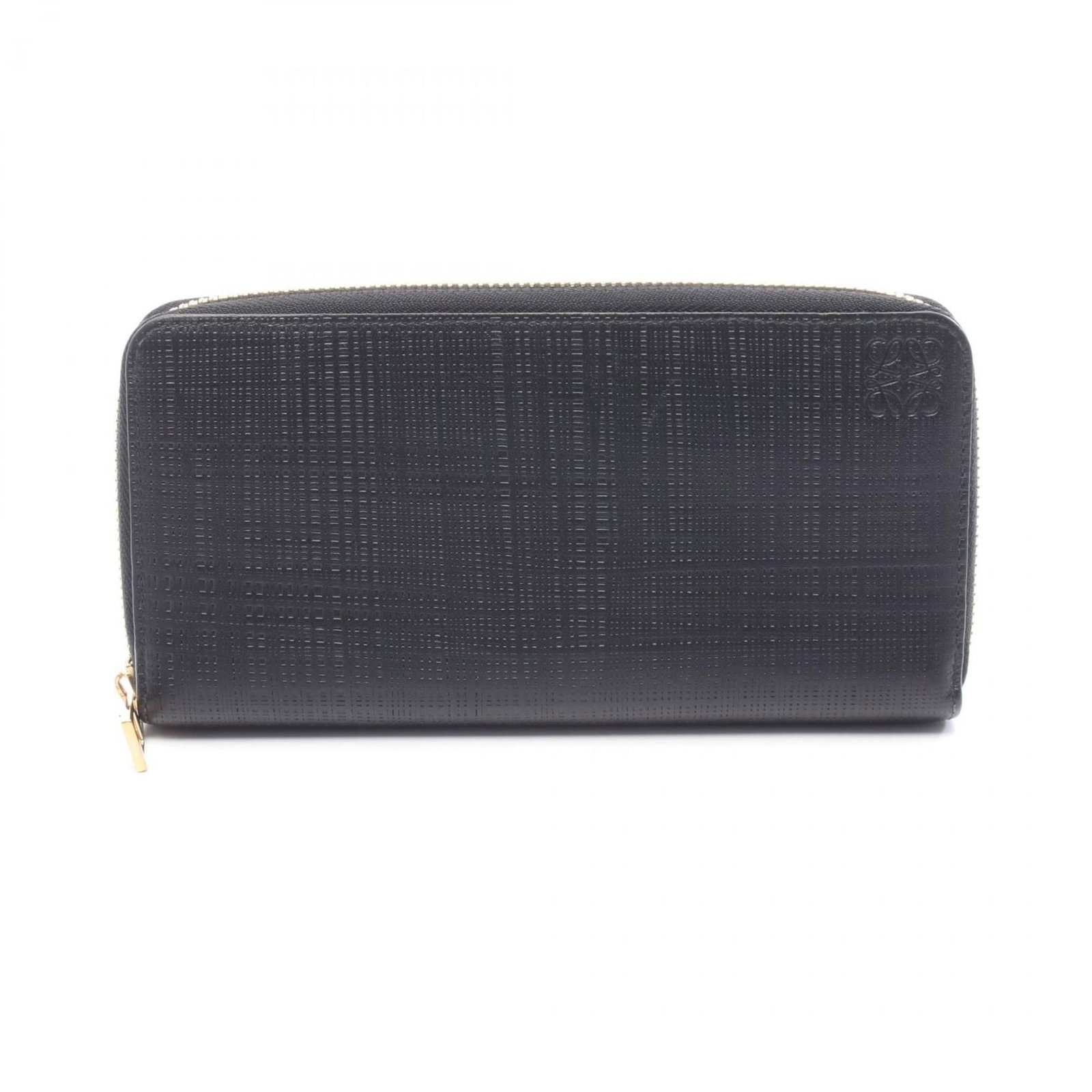 Loewe Long Wallet (Bi-Fold) Leather: Loewe Long Wallet (Bi-Fold) Leather The Loewe Long Wallet in black leather offers a sleek and sophisticated design. With its bi-fold layout and compact size, it provides ample storage for everyday