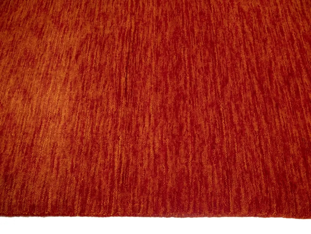 Solid Modern Orange Red Gabbeh Rug Available - 6