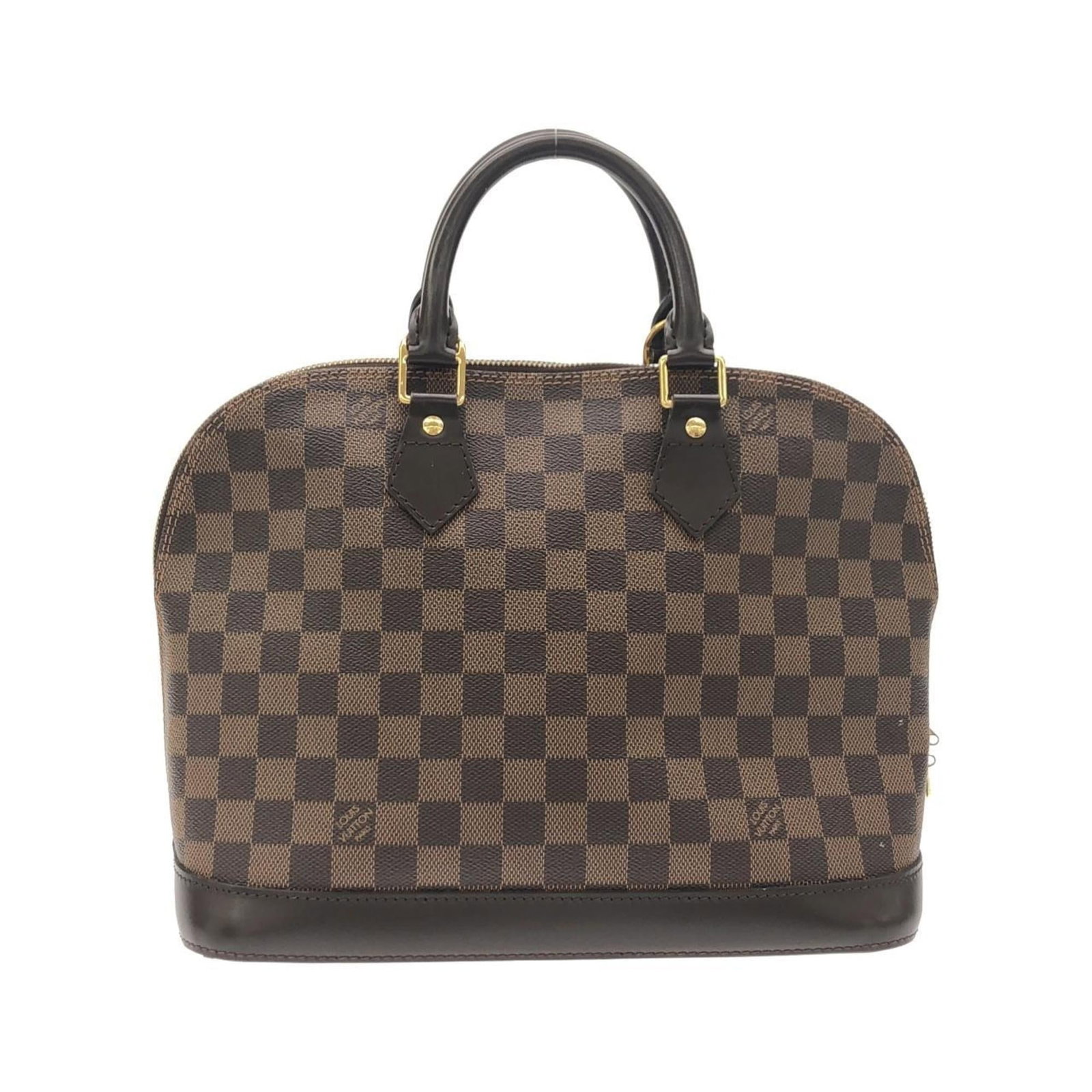 Canvas coated handbag Louis Vuitton: Canvas coated handbag Louis Vuitton Used Louis Vuitton handbag made from coated canvas, featuring gold hardware and an Ebene color. The bag has some scratches and dirt, but remains in very good