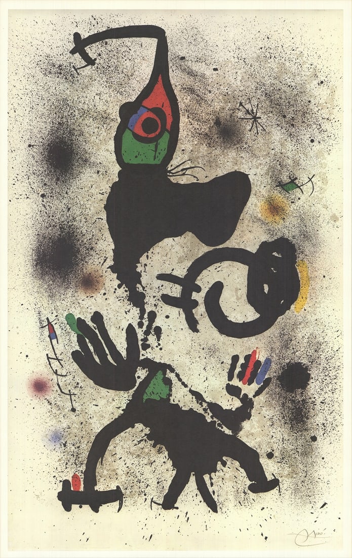 JOAN MIRO Traversing 33.25" x 21.25" Poster 1979 Surrealism Multicolor (1 of 1)
