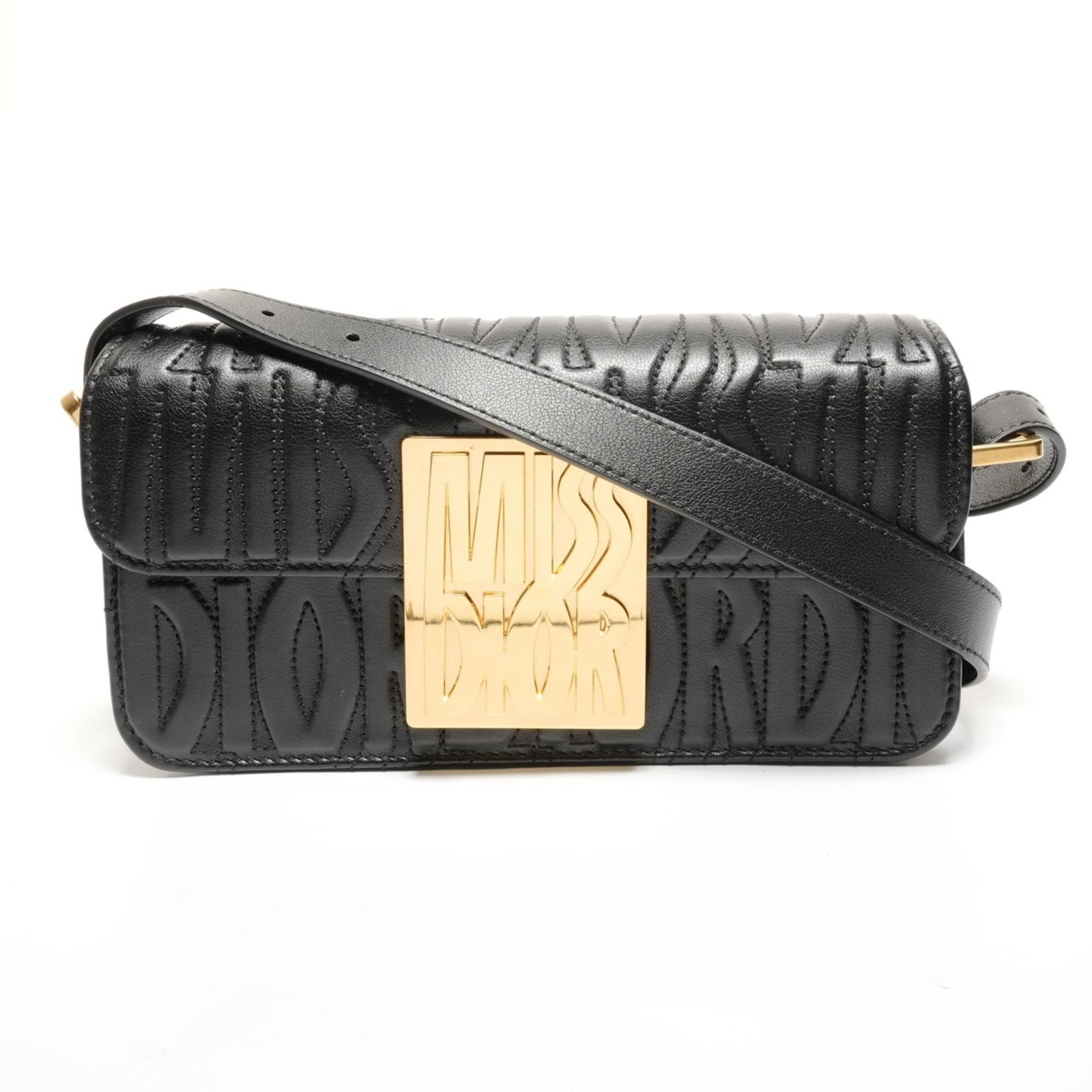 Christian Dior Shoulder Bag: Christian Dior Shoulder Bag Black Christian Dior shoulder bag with 51cm - 71cm adjustable strap length, measuring 11cm x 22cm x 5.5cm. The bag bears traces of usage and minor scratches/dirt, but