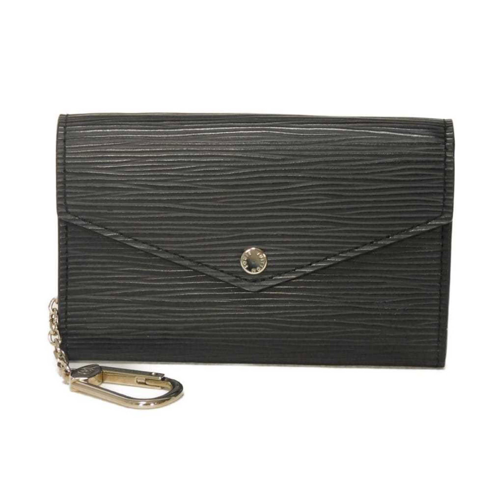 Louis Vuitton Epi Leather Coin Case: Louis Vuitton Epi Leather Coin Case Black Epi Leather Coin Case with Classic Design. This Louis Vuitton coin purse features the iconic Epi leather material and a timeless design that exudes luxury.