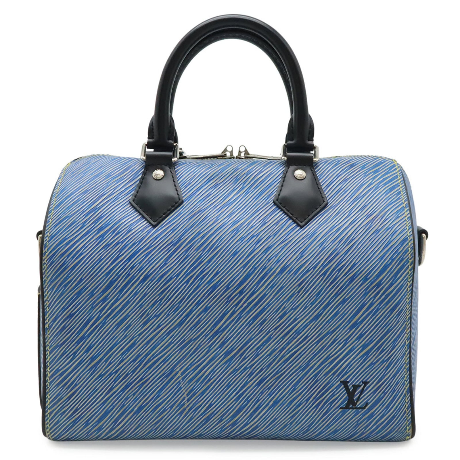 Epi Leather Louis Vuitton Handbag: Epi Leather Louis Vuitton Handbag Epi Leather Louis Vuitton Handbag features Epi leather, a signature material from the iconic brand. This blue handbag measures 19.5cm x 25.5cm x 15.5cm and has