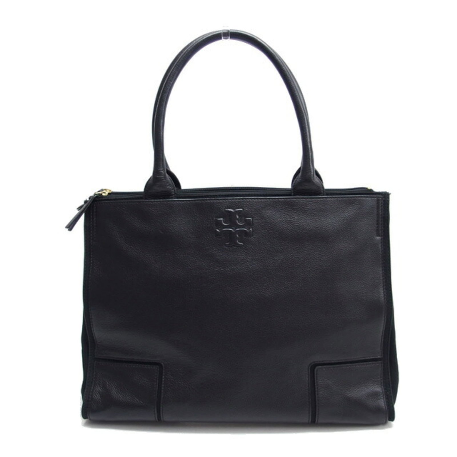Tory Burch Shoulder Bag Tote Bag Leather: Tory Burch Shoulder Bag Tote Bag Leather This black leather shoulder bag tote from Tory Burch features a classic, casual design with traces of usage and minor scratches. The bag's leather material