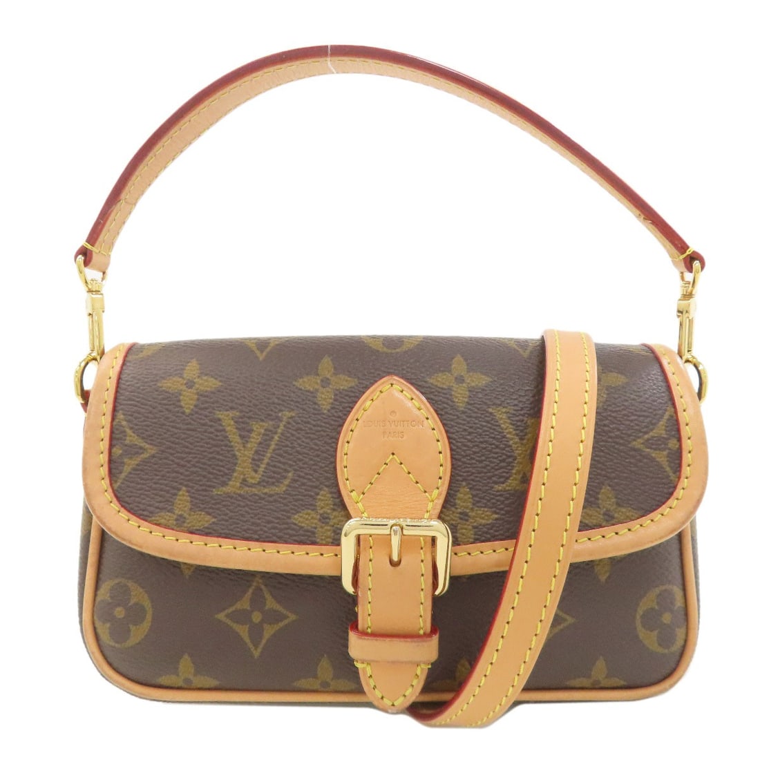Nano handbag monogram canvas M83298 Diane Louis Vuitton: Nano handbag monogram canvas M83298 Diane Louis Vuitton Brown Monogram Canvas Nano Handbag from LOUIS VUITTON. This compact handbag features the iconic monogram canvas exterior, perfect for everyday c