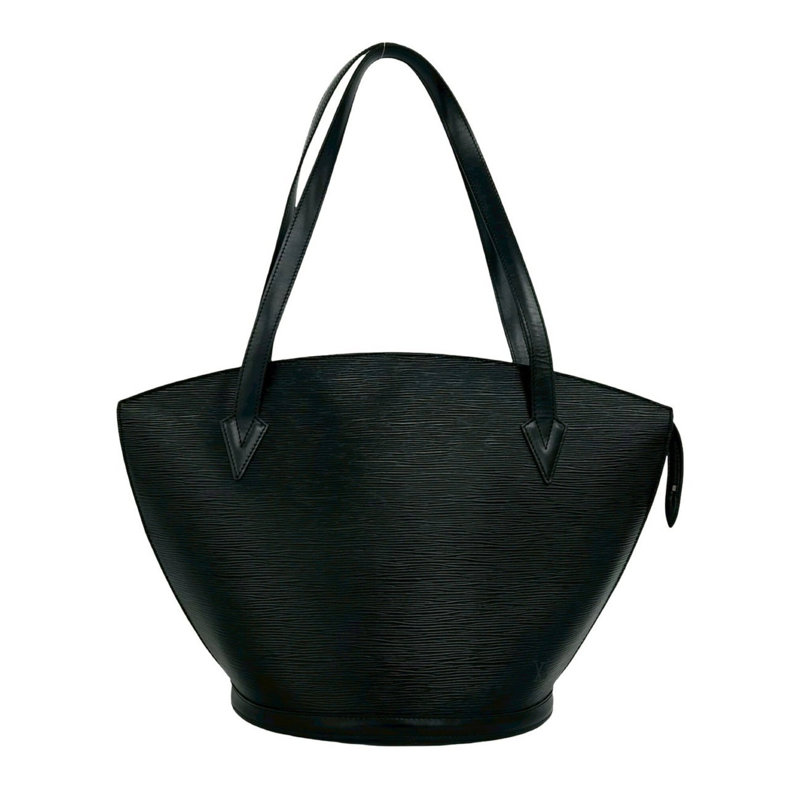 Louis Vuitton Shoulder Bag Tote Bag Leather: Louis Vuitton Shoulder Bag Tote Bag Leather Black leather Louis Vuitton shoulder bag tote bag with classic design and timeless elegance. Measuring 26.5cm x 26cm x 16cm, it features a worn-in look