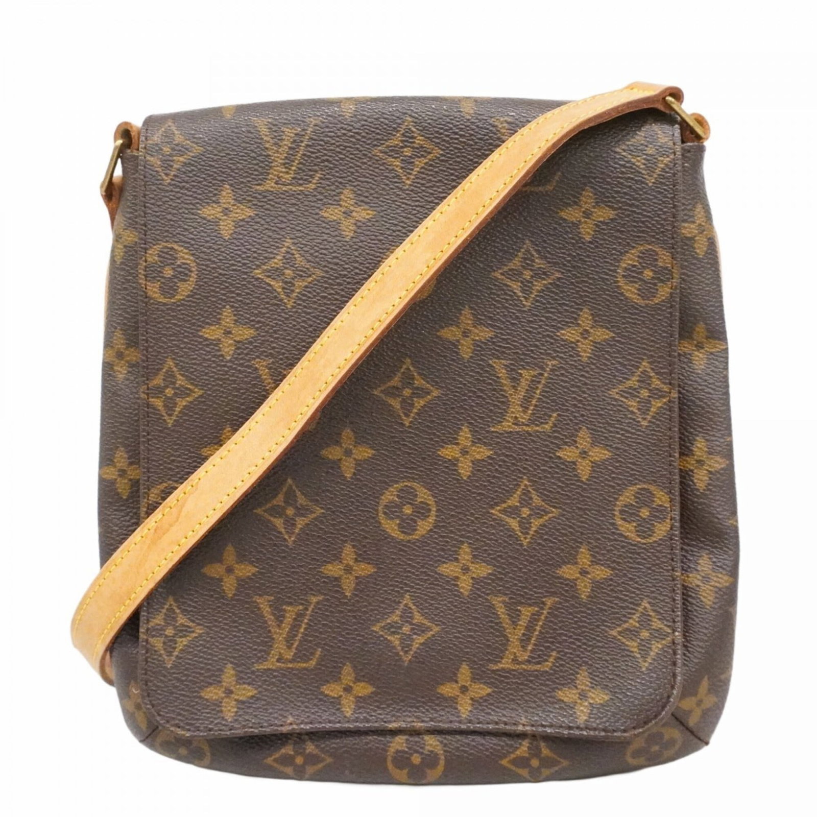 Shoulder Bag of Louis Vuitton: Shoulder Bag of Louis Vuitton Brown Louis Vuitton shoulder bag with classic design and timeless appeal. Measuring 24cm x 22cm x 4cm, it features a worn exterior with traces of usage and minor