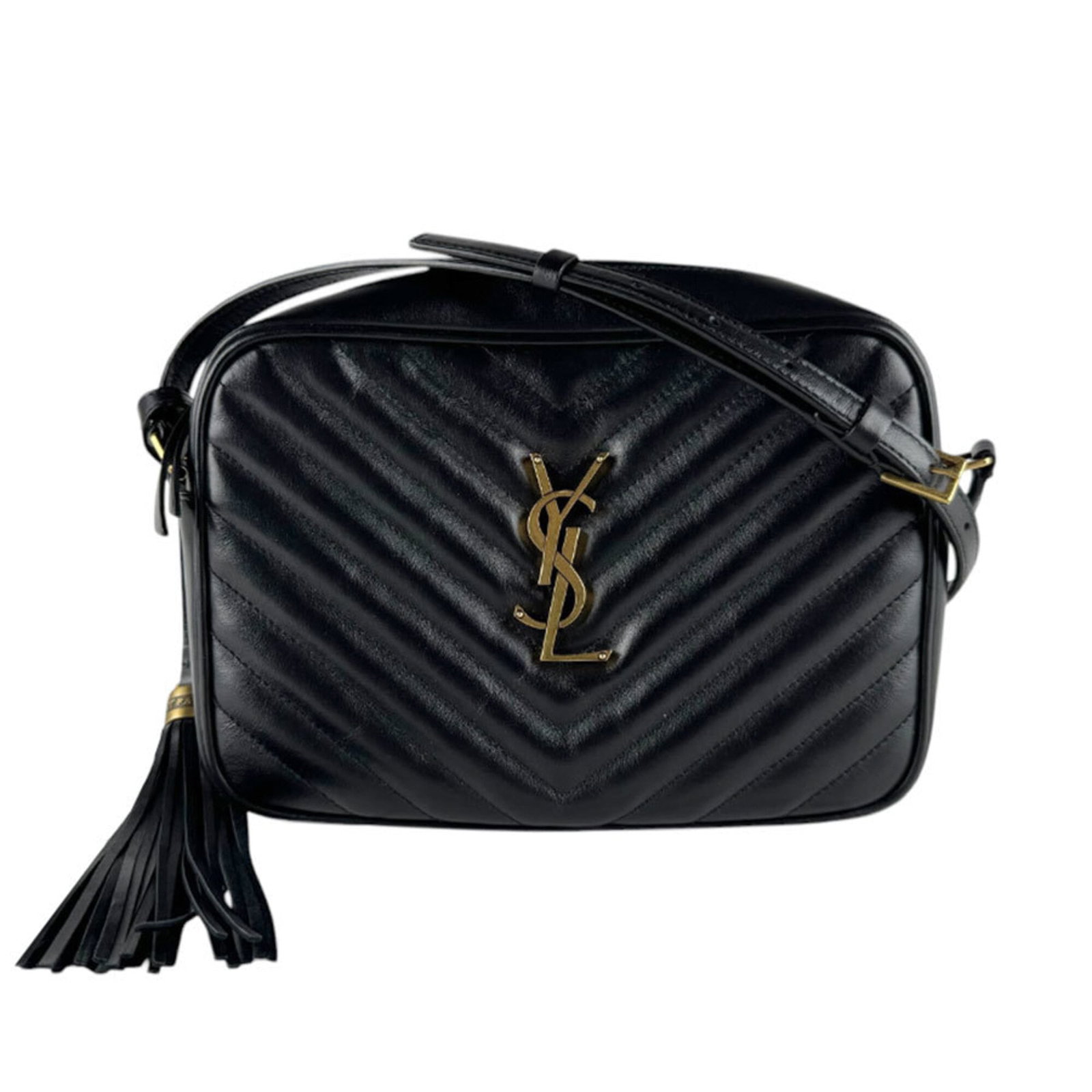 Saint Laurent Shoulder Bag Leather: Saint Laurent Shoulder Bag Leather This Saint Laurent shoulder bag features high-quality black leather with a classic design. With its 16cm x 22cm x 6cm dimensions, it's a stylish and versatile