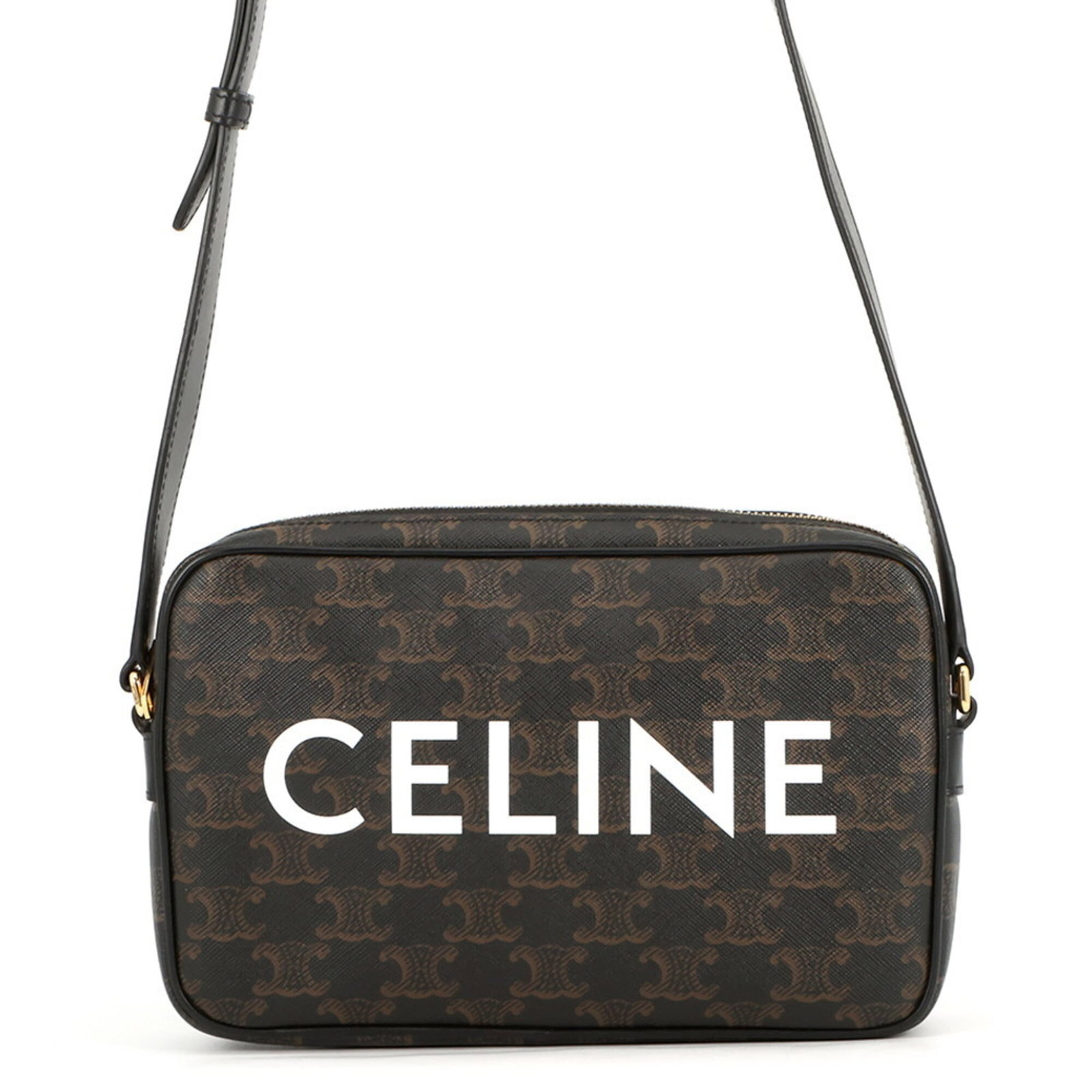 Celine Handbag Messenger Bag Shoulder Bag Pvc Leather: Celine Handbag Messenger Bag Shoulder Bag Pvc Leather Pvc and leather combine in this sleek Celine messenger bag, featuring a classic design with clean lines. The black color provides a timeless