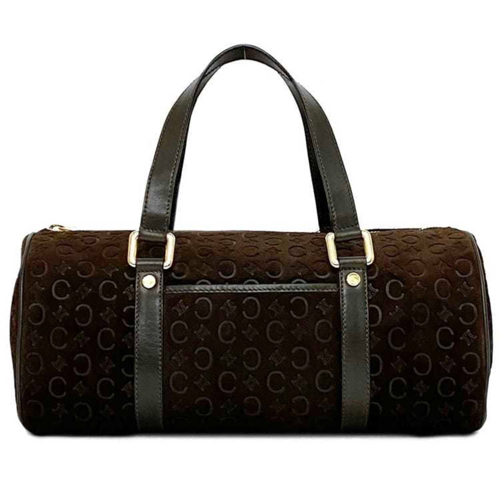 Celine Boston Bag Handbag Suede Leather: Celine Boston Bag Handbag Suede Leather Suede leather and brown color make this Celine Boston Bag a stylish accessory. The bag's used condition shows some scratches and dirt, but overall it remains in
