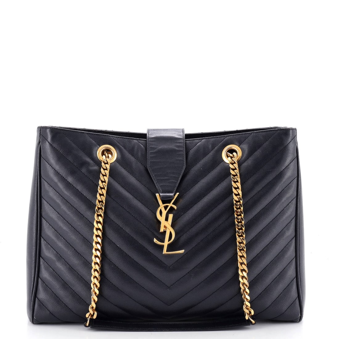 Large Matelasse Leather Saint Chevron Shopper Monogram Classic (1 of 6)