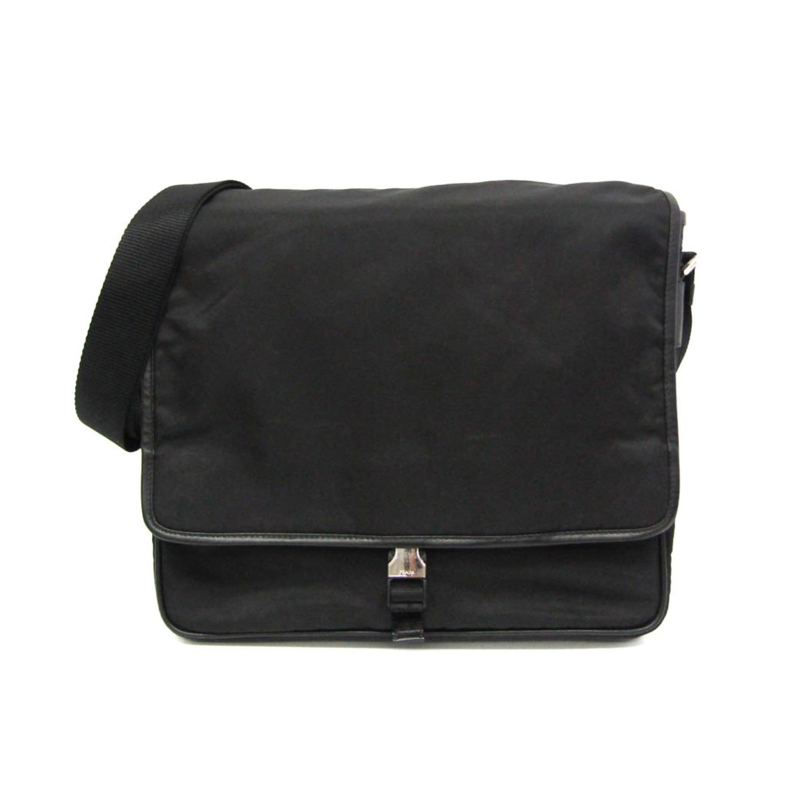 Prada Messenger Bag Shoulder Bag Nylon Leather: Prada Messenger Bag Shoulder Bag Nylon Leather This Prada Messenger Bag Shoulder Bag features a unique blend of nylon and leather materials, with a sleek black design that adds a touch of