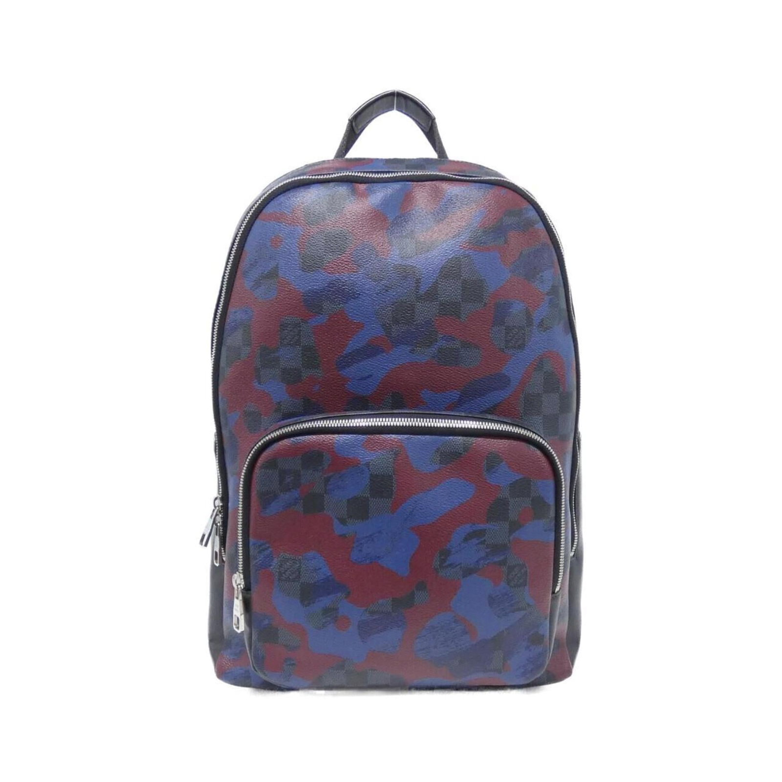Canvas Coated Backpack Louis Vuitton: Canvas Coated Backpack Louis Vuitton Bordeaux leather backpack with silver hardware, made from coated canvas. The bag bears some signs of usage, including scratches and dirt, but remains in very good 