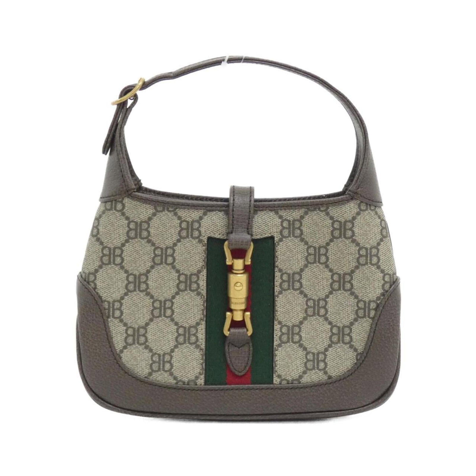 Balenciaga Handbag Coated Canvas: Balenciaga Handbag Coated Canvas Coated canvas construction adds durability to this Balenciaga handbag, while the beige and brown color combination provides a versatile aesthetic. The gold hardware