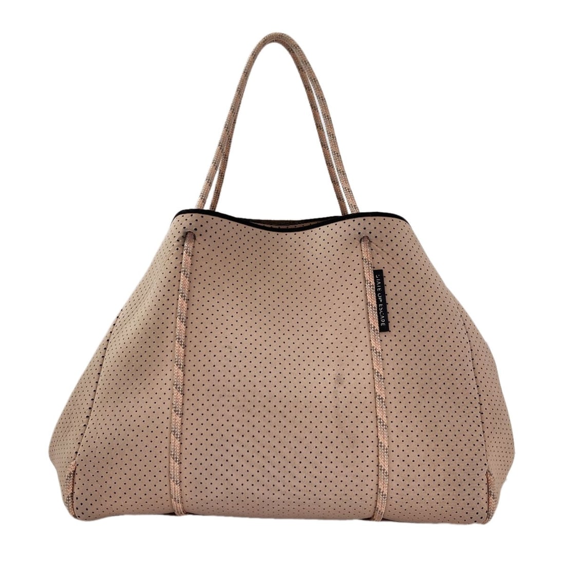 Neoprene bag State of Escape tote Bag: Neoprene bag State of Escape tote Bag Beige Neoprene Tote Bag with Unique Texture. This SELECT BAG tote bag features a striking beige exterior made from neoprene, providing a distinctive and