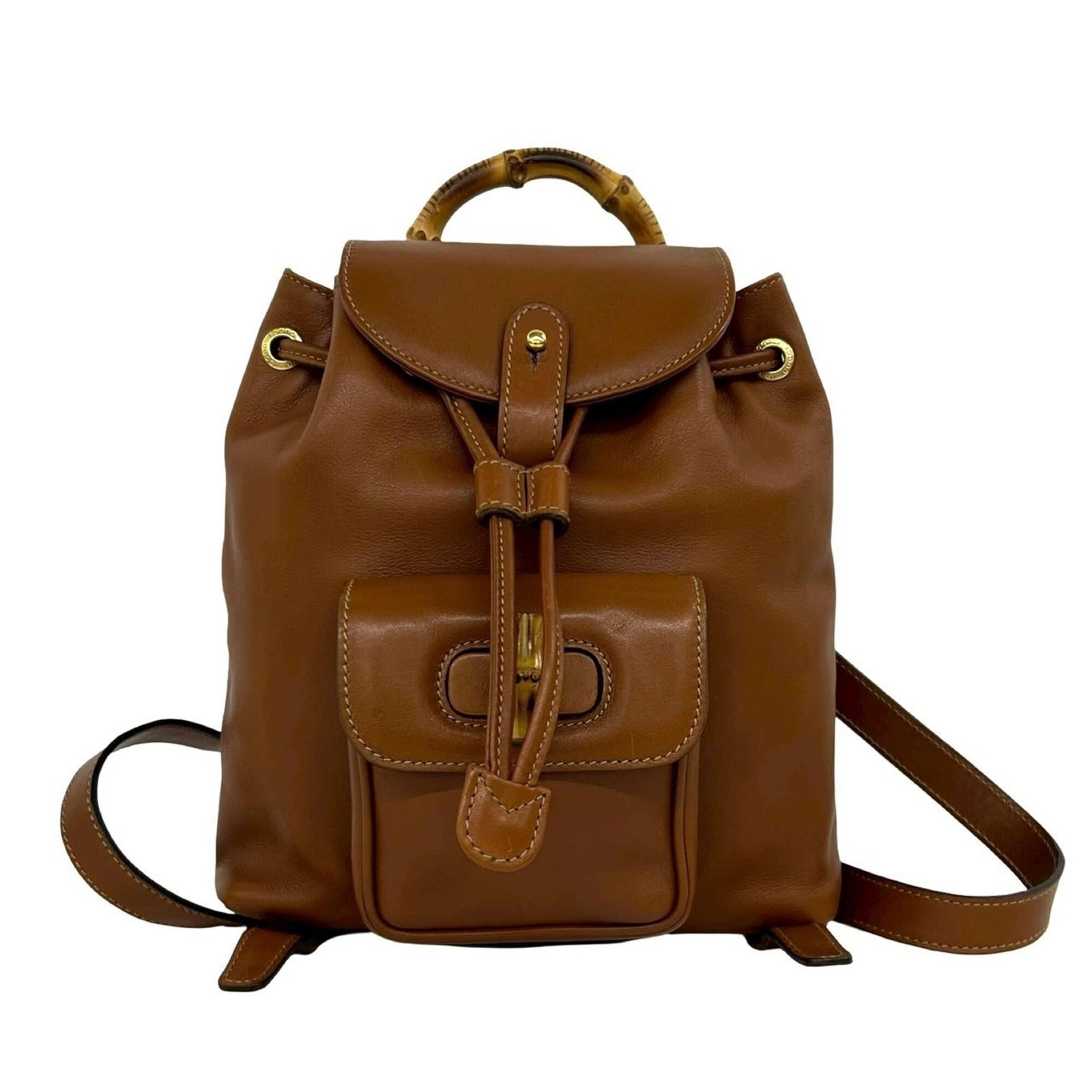 Bamboo Leather Backpack Gucci