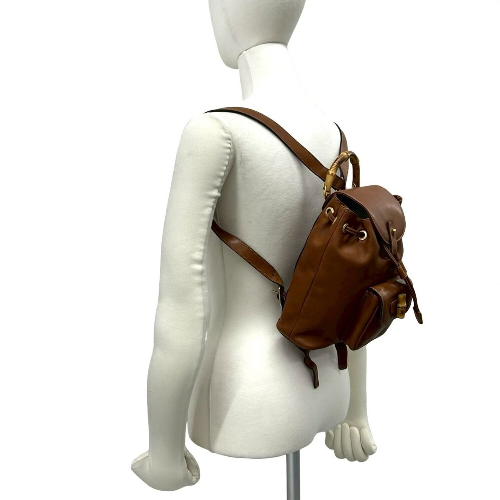 Bamboo Leather Backpack Gucci - 2