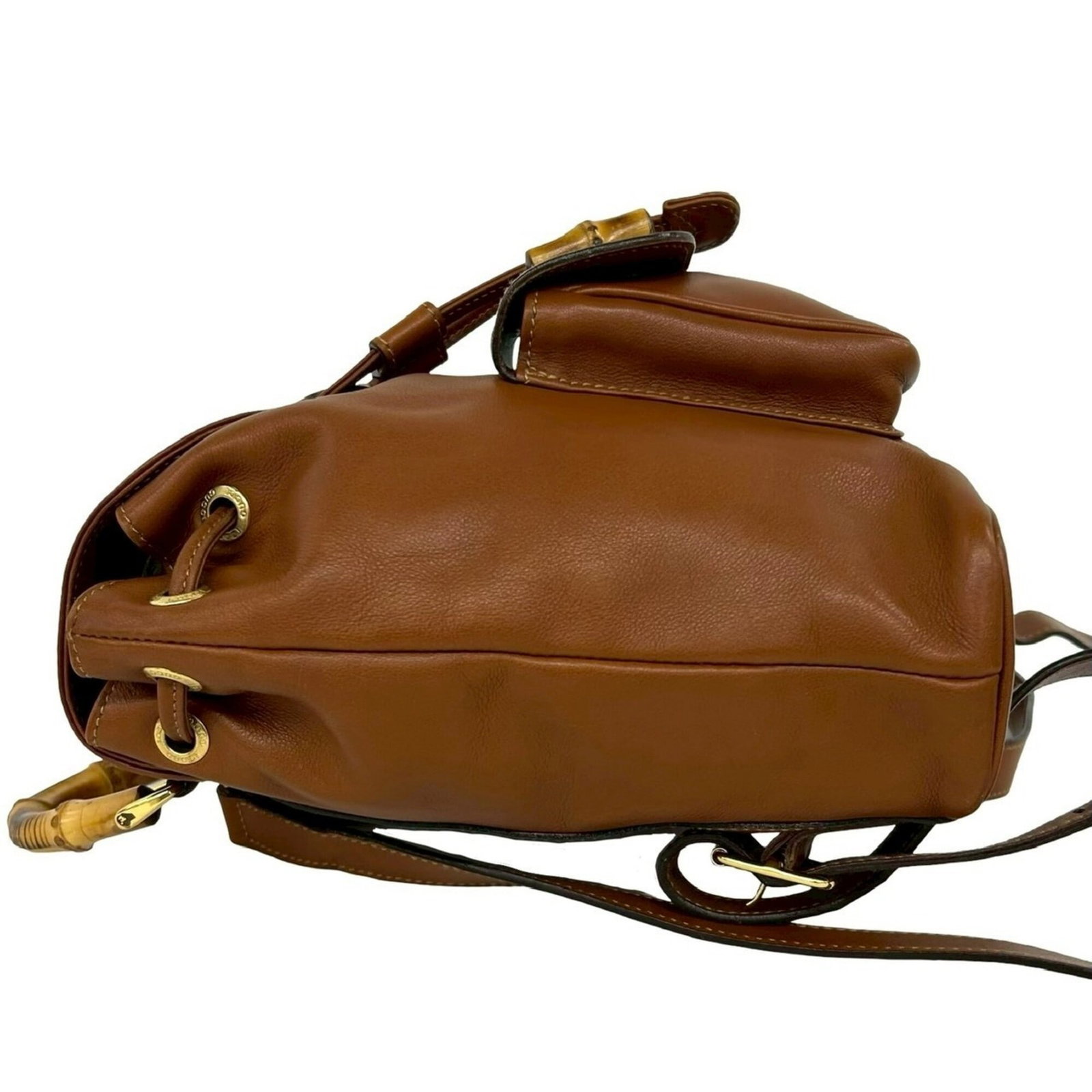 Bamboo Leather Backpack Gucci - 5
