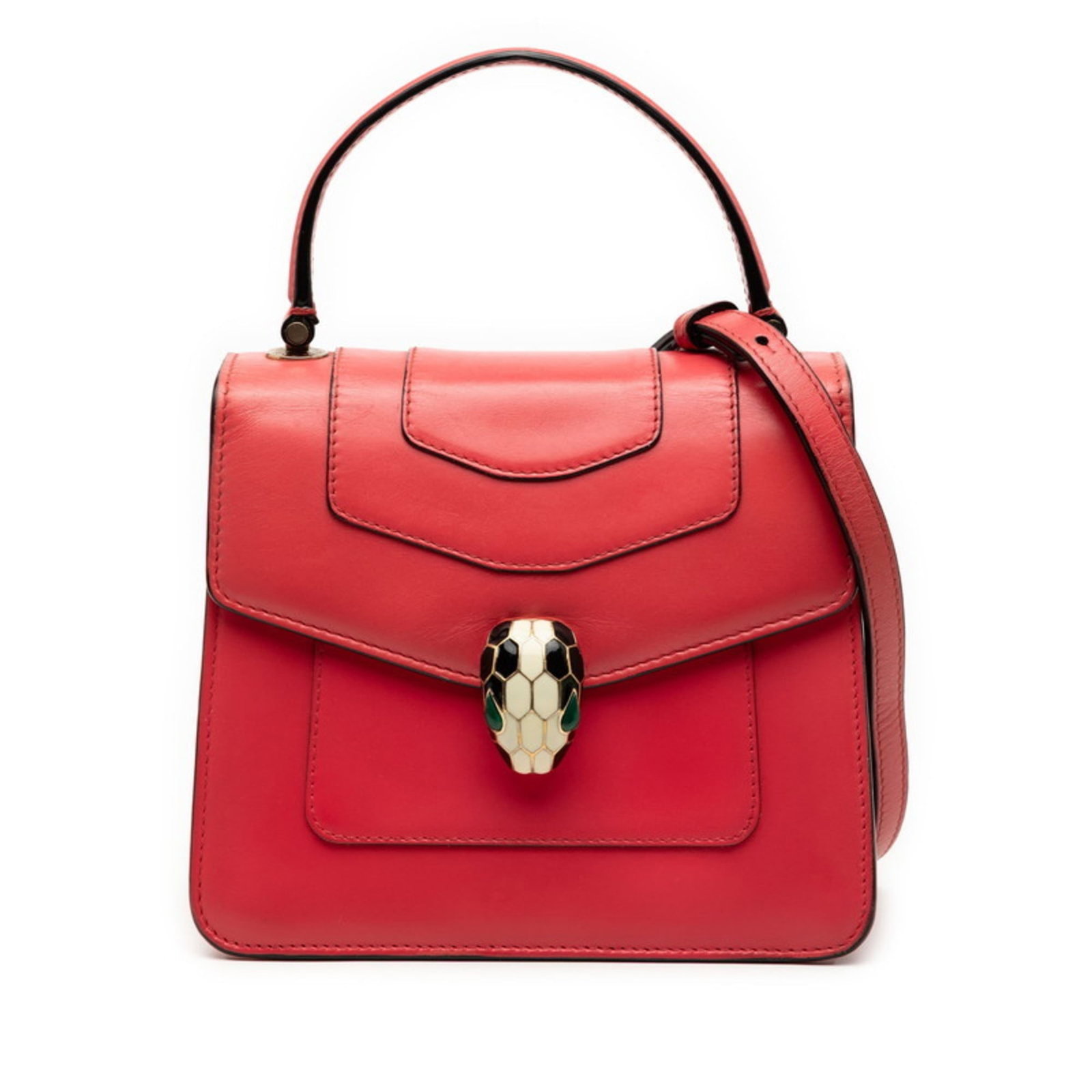 Bvlgari Handbag Shoulder Bag Leather: Bvlgari Handbag Shoulder Bag Leather Bvlgari Handbag Shoulder Bag Leather features a multi-color, pink design and measures 16cm x 18cm x 5cm. The bag has traces of usage with scratches/dirt visible bu