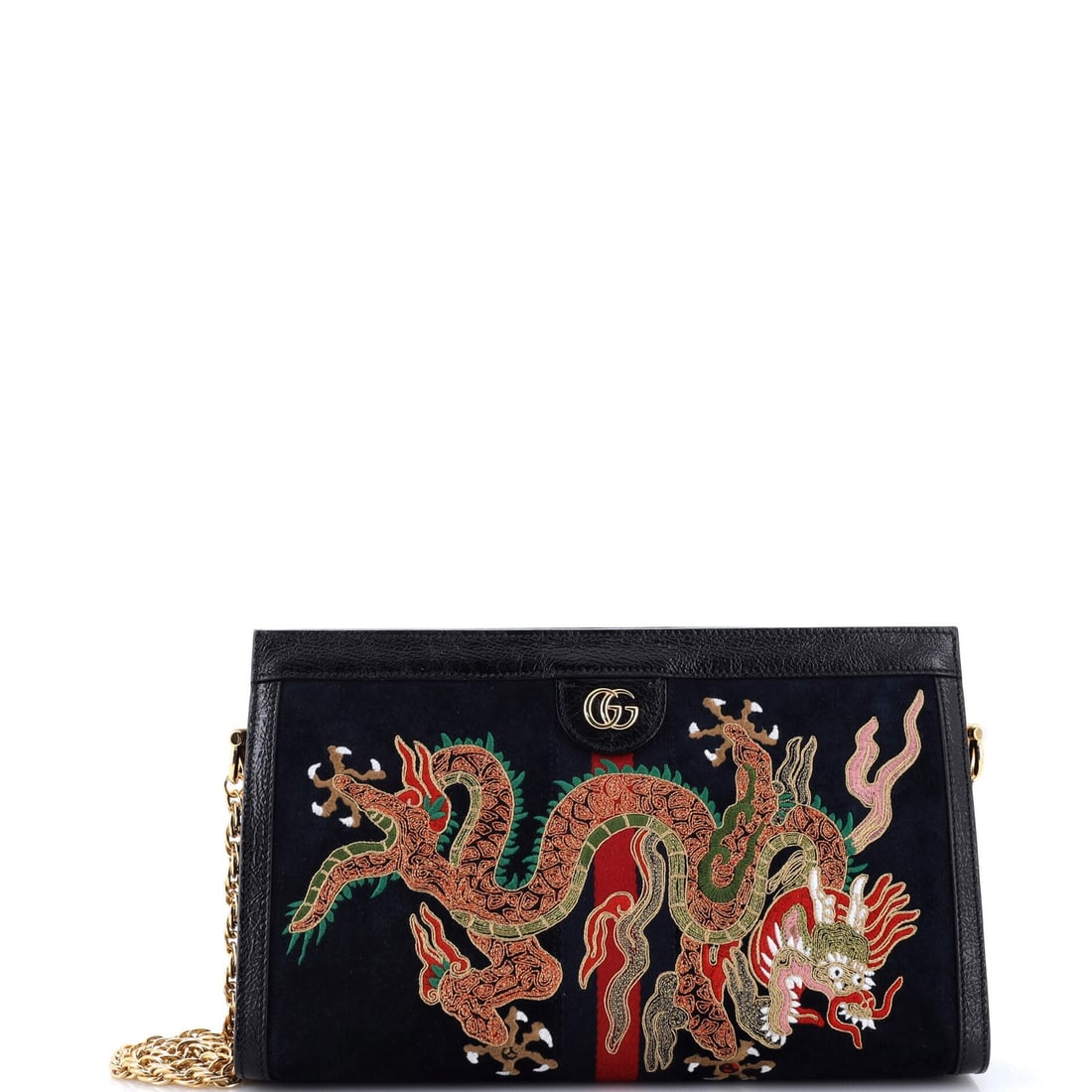 Chain Suede Bag Shoulder Embroidered Gucci Medium (1 of 6)