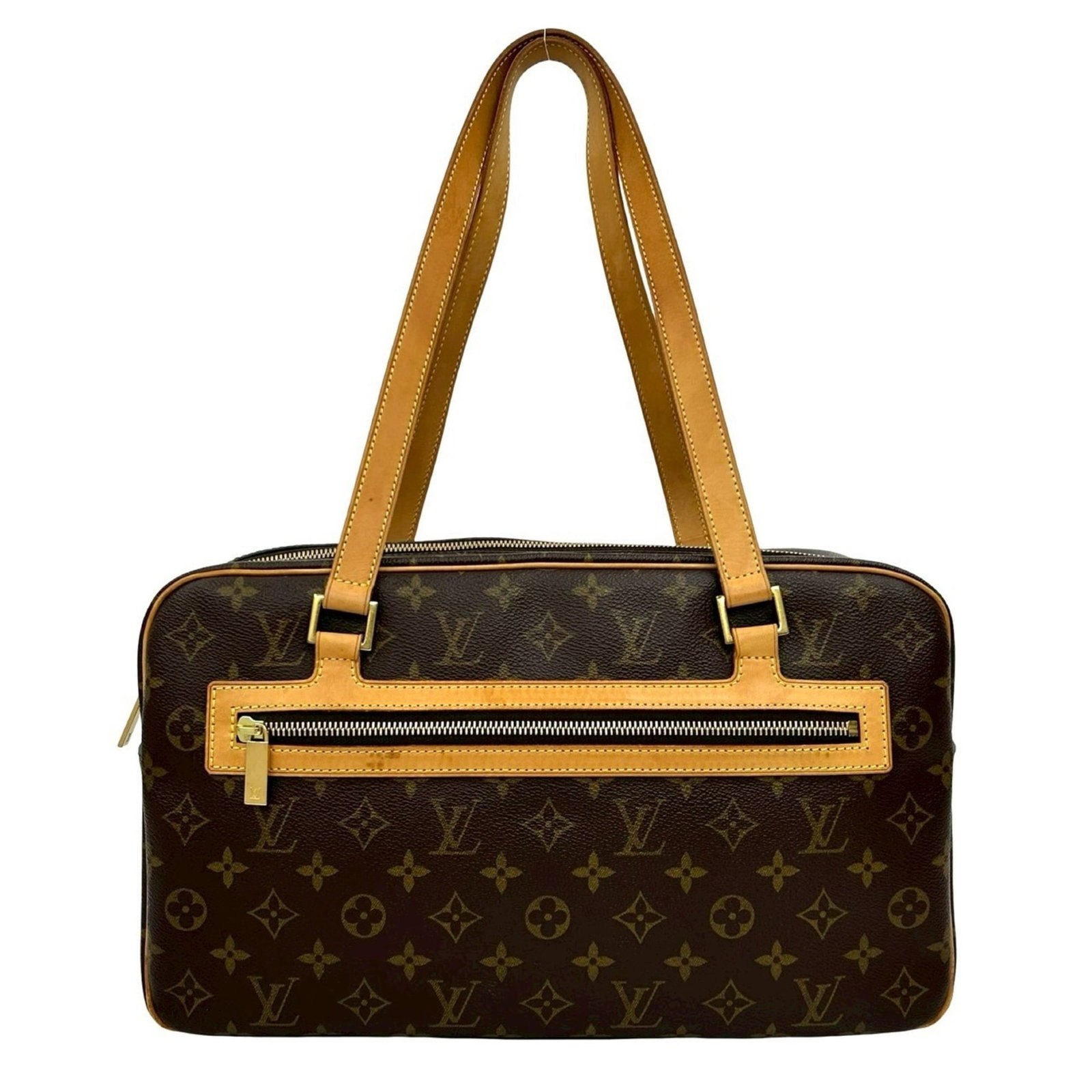 Louis Vuitton Shoulder Bag Tote Bag Leather Pvc: Louis Vuitton Shoulder Bag Tote Bag Leather Pvc Brown leather and Pvc Louis Vuitton shoulder bag tote with classic design, measuring 22cm x 36cm x 11cm. Traces of usage are visible, including