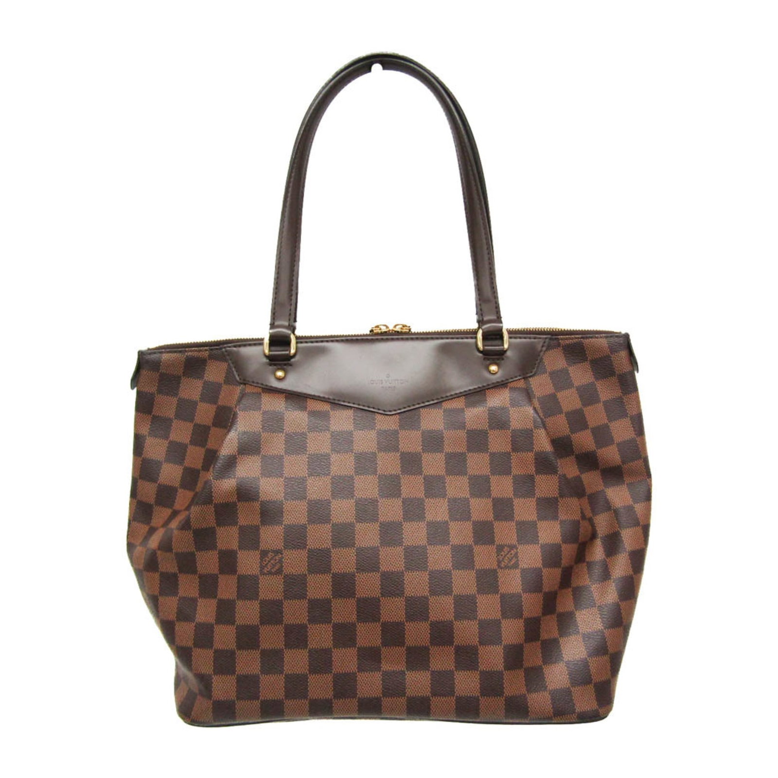 Canvas Damier Tote Louis Vuitton: Canvas Damier Tote Louis Vuitton Damier canvas tote bag in Ebene color, featuring a classic Louis Vuitton design. This versatile and spacious bag has multiple pockets for organization, including an