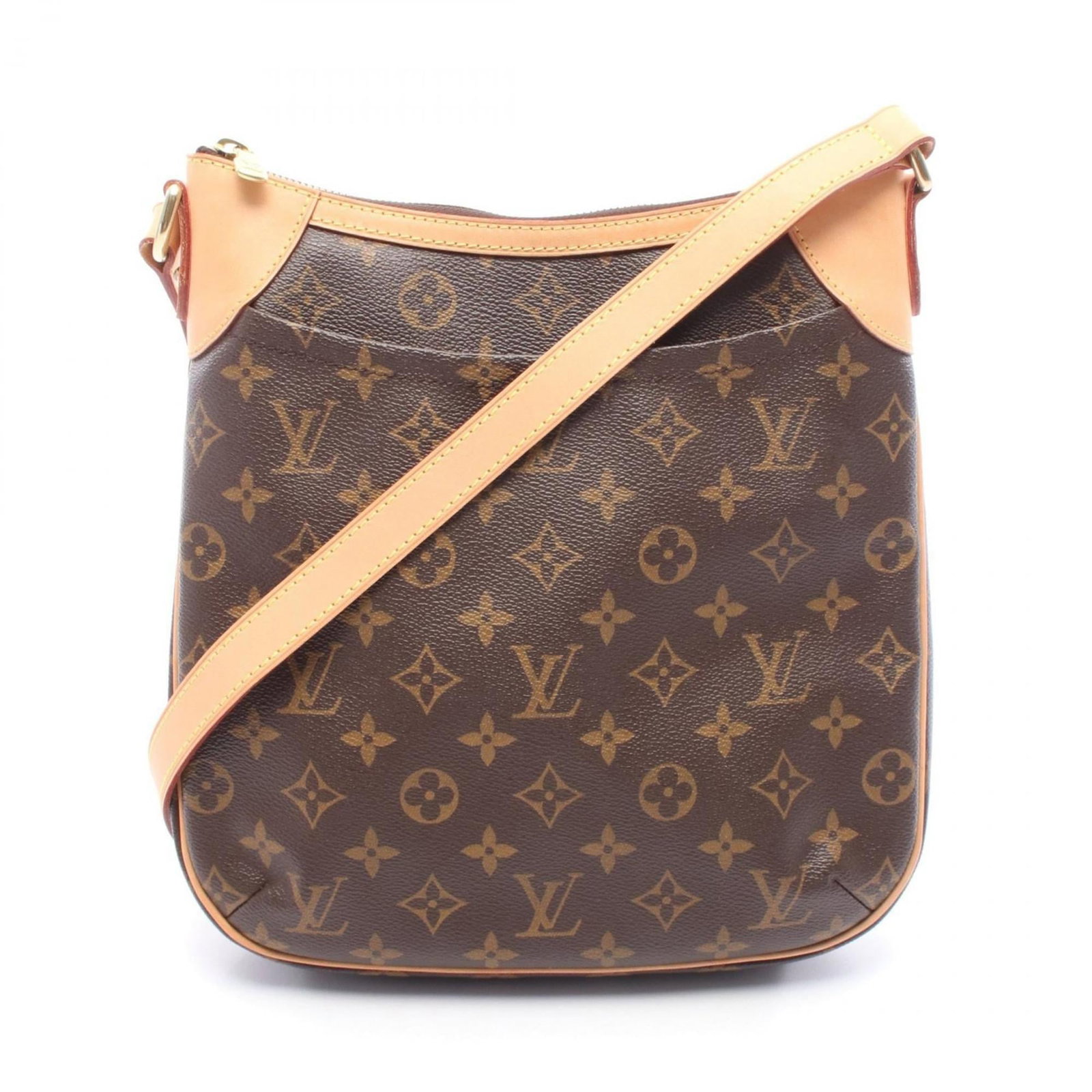 Canvas coated leather shoulder bag by Louis Vuitton: Canvas coated leather shoulder bag by Louis Vuitton Brown Coated Canvas and Leather Shoulder Bag by Louis Vuitton, featuring a classic design with subtle scratches and dirt from previous use.
