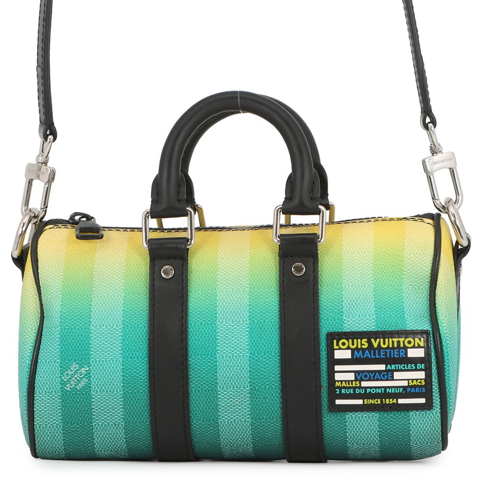 Handbag Shoulder By Louis Vuitton: Handbag Shoulder By Louis Vuitton Black, Damier Canvas, Green, and Yellow options available. This Louis Vuitton handbag shoulder bag features a classic design with a few traces of usage visible, inclu