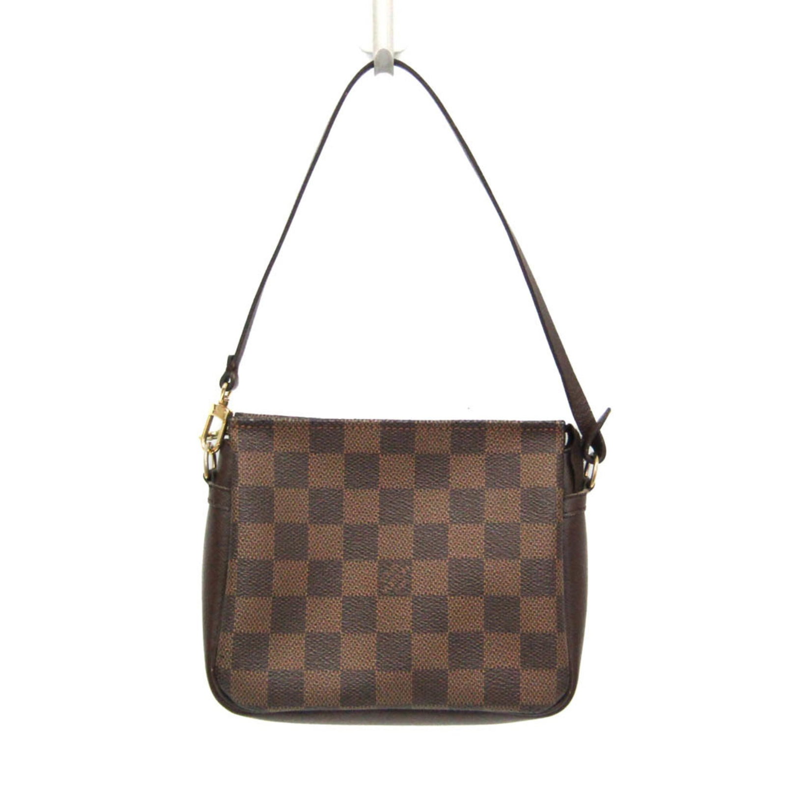 Damier Canvas Handbag Pouch Louis Vuitton: Damier Canvas Handbag Pouch Louis Vuitton Damier Canvas Handbag Pouch Louis Vuitton - A classic, pre-owned accessory from the iconic Damier canvas collection. This brown handbag pouch features a