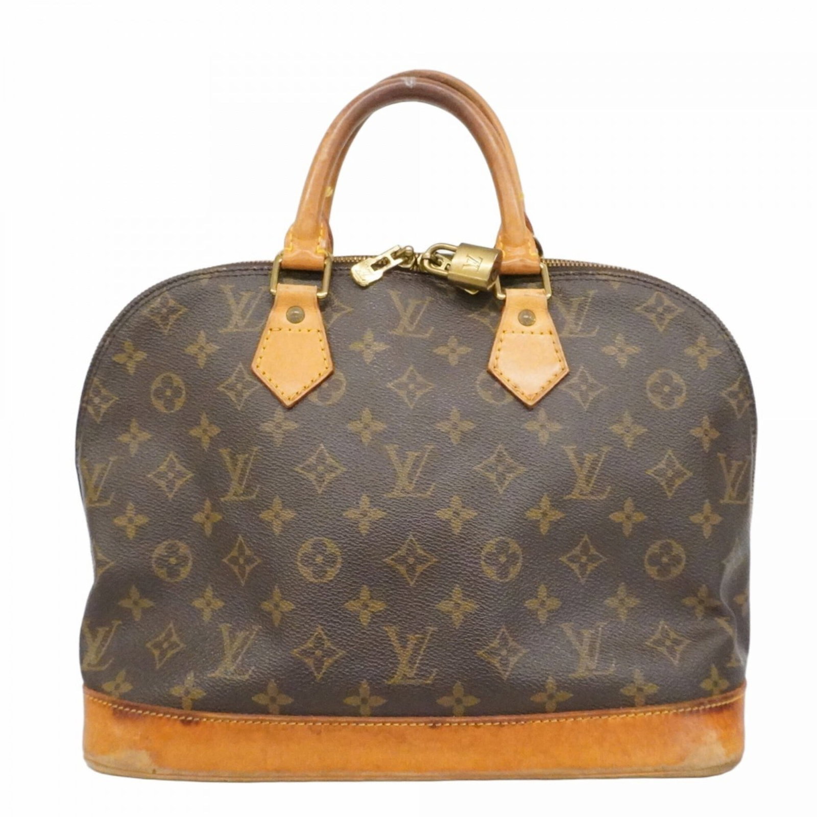 Handbag by Louis Vuitton: Handbag by Louis Vuitton Brown Louis Vuitton handbag with a classic design, measuring 24cm x 30.5cm x 16.5cm in size. The bag shows traces of usage and has minor scratches and dirt, but remains genera