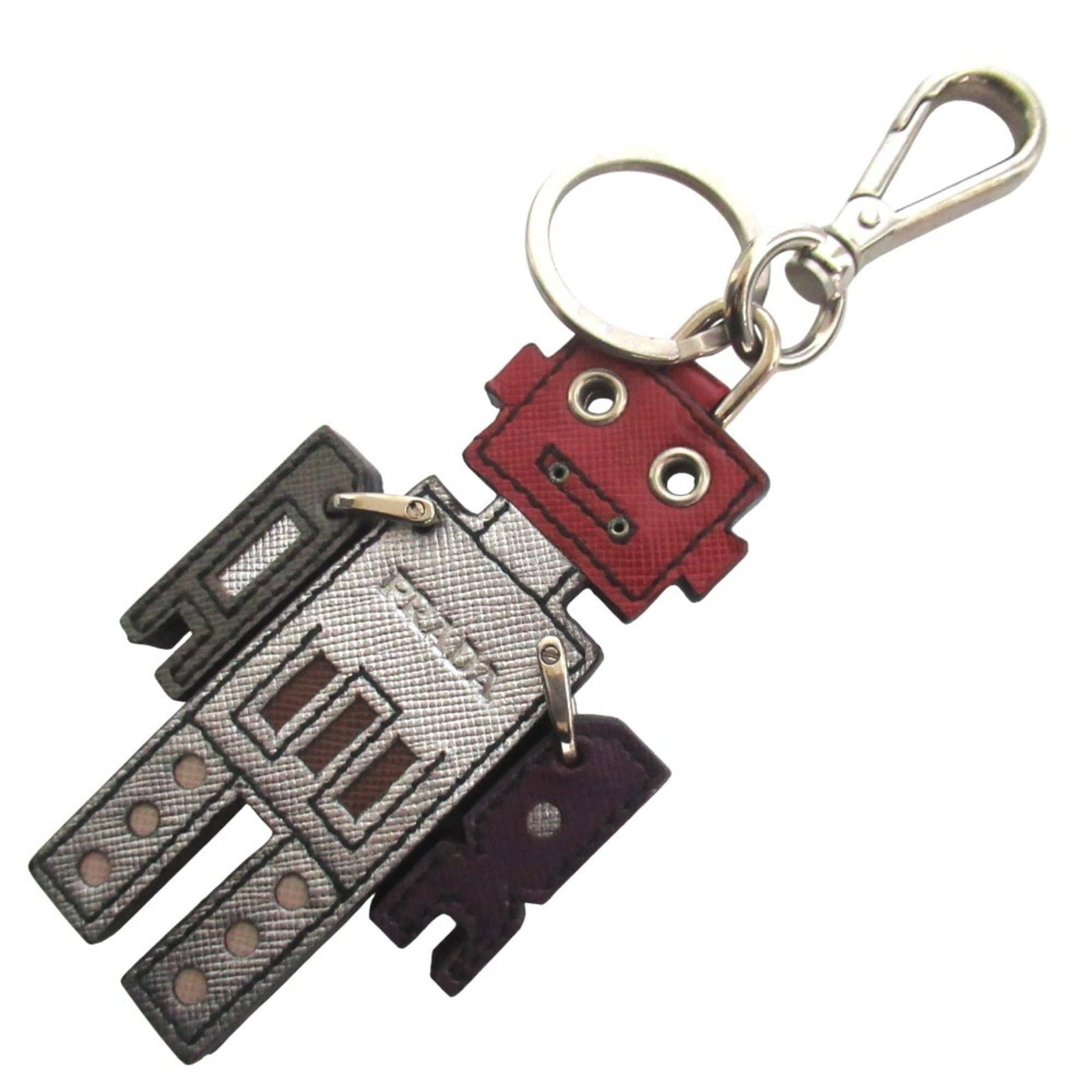Multicolor Robot Leather Saffiano Accessory Keychain Men's Women's Bag Prada: Multicolor Robot Leather Saffiano Accessory Keychain Men's Women's Bag Prada This Prada multicolor robot leather accessory keychain boasts a unique blend of color and style, featuring a mix of vibrant