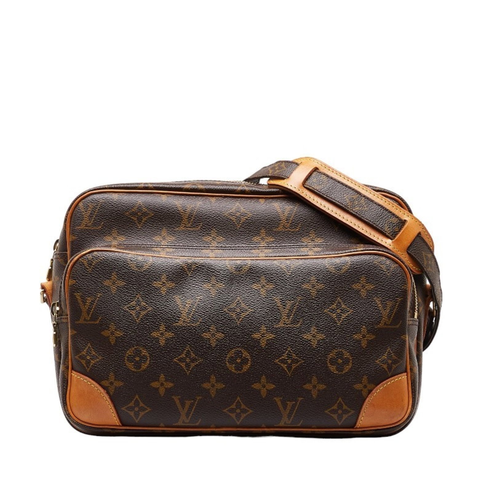 Shoulder Bag Monogram By Louis Vuitton: Shoulder Bag Monogram By Louis Vuitton Monogrammed luxury awaits with this Louis Vuitton shoulder bag, boasting the iconic monogram pattern in rich brown hues. The bag's sturdy design features a zippe