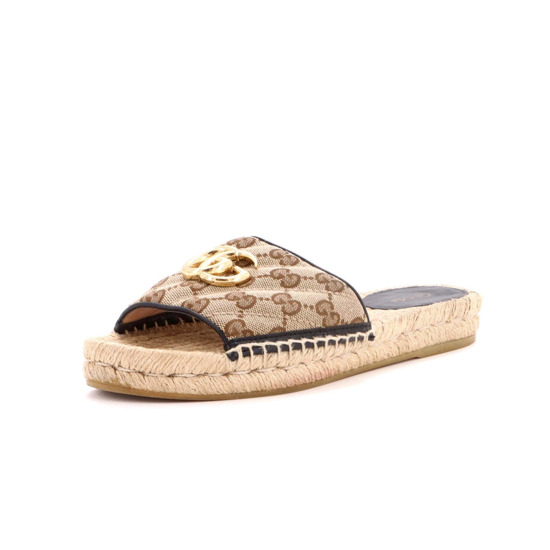 Gucci Women's GG Marmont Espadrilles Slide Sandals Diagonal Quilted GG Canvas (1 of 6)
