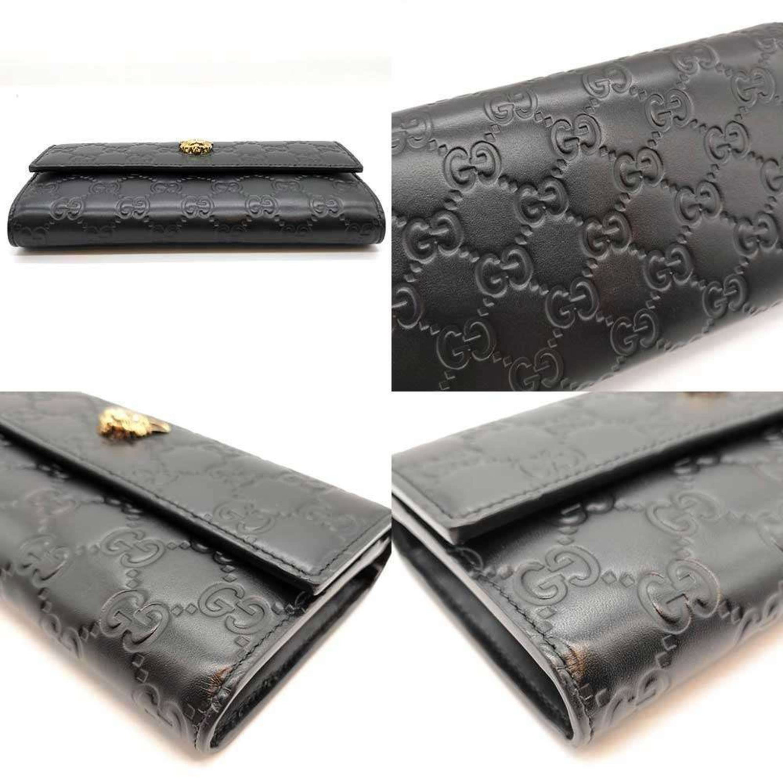 Long Wallet Leather Bi Fold Gucci - 3