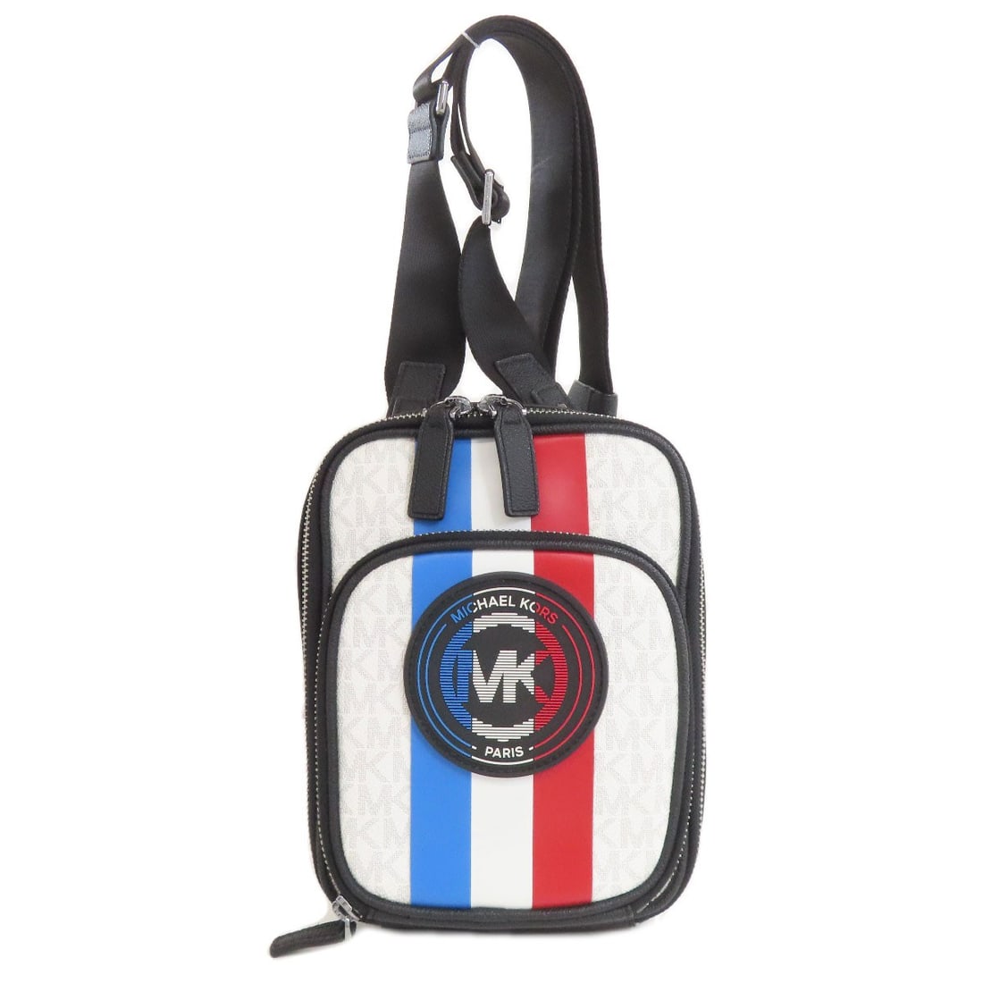 Signature Stripe Shoulder Bag Pvc By Michael Kors: Signature Stripe Shoulder Bag Pvc By Michael Kors Signature Stripe Shoulder Bag Pvc By Michael Kors. This white PVC shoulder bag features a striking stripe design, making it a stylish and
