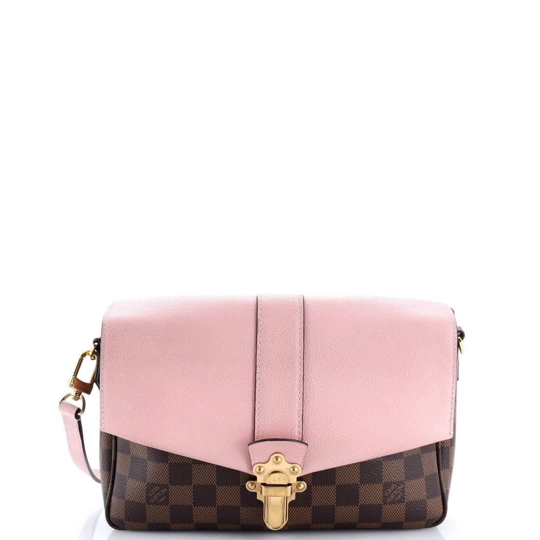 Handbag Damier Leather Louis Vuitton Clapton PM: Handbag Damier Leather Louis Vuitton Clapton PM The Louis Vuitton Clapton PM Handbag Damier Leather features a unique combination of Damier and leather designs, with a cross body style that makes it e