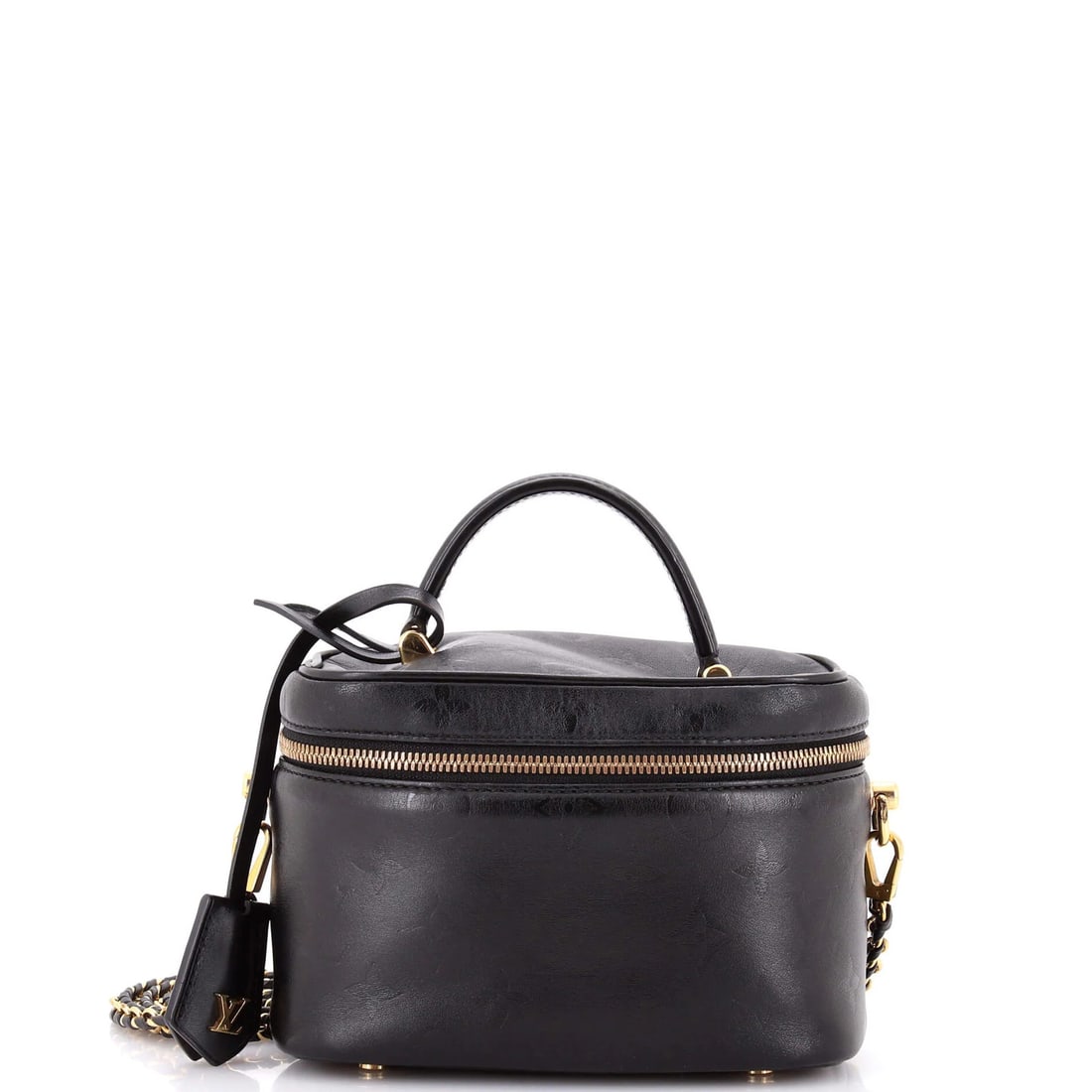 Monogram Ink Embossed Lambskin Louis Vuitton Handbag Vanity: Monogram Ink Embossed Lambskin Louis Vuitton Handbag Vanity Monogram Ink Embossed Lambskin Louis Vuitton Handbag Vanity boasts a sleek black exterior with subtle minor creases and scuffs. The