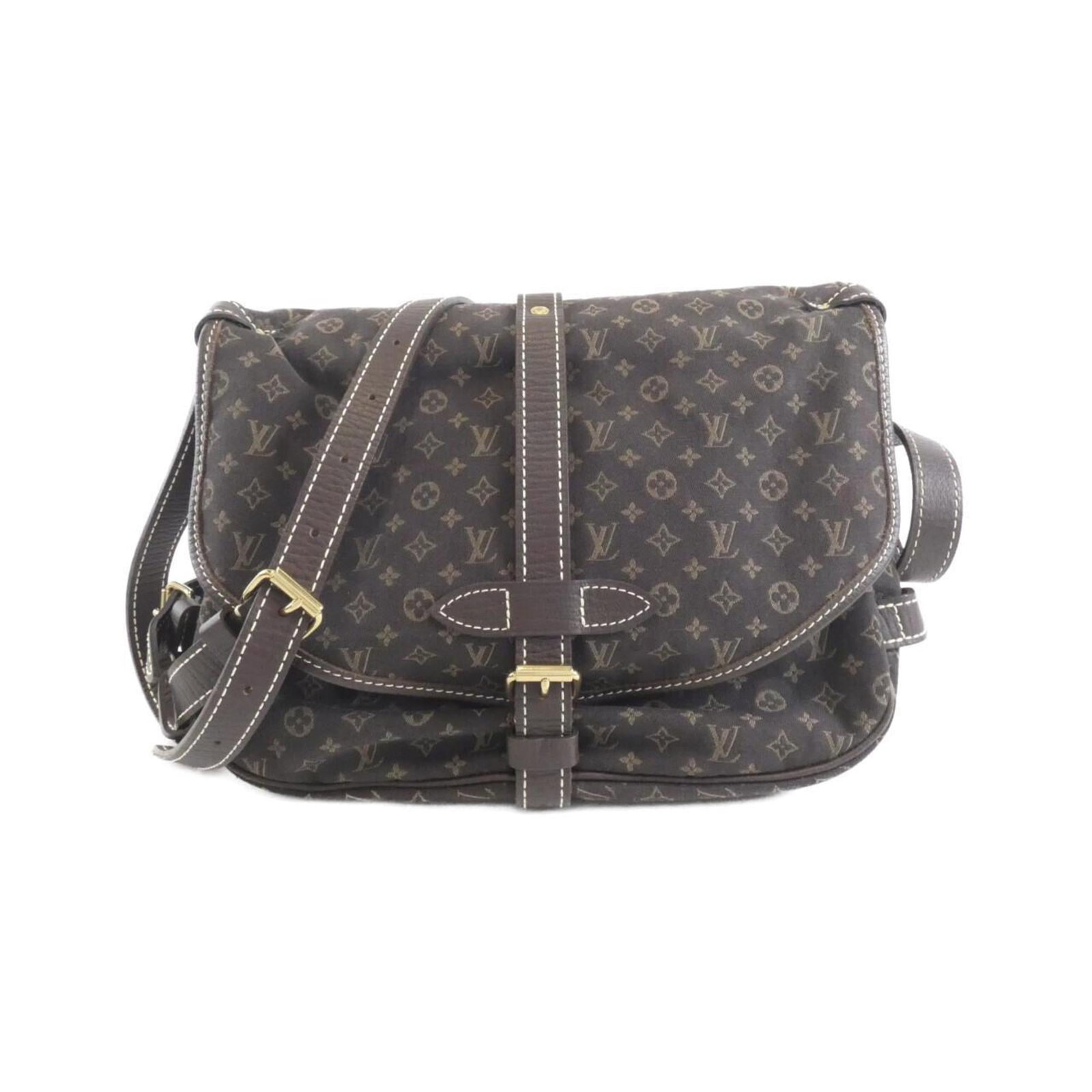Canvas shoulder bag Louis Vuitton: Canvas shoulder bag Louis Vuitton Canvas shoulder bag in Ebene color, featuring gold hardware and a classic design. This Louis Vuitton bag measures 20cm x 30cm x 9cm and weighs 610g, with adjustable