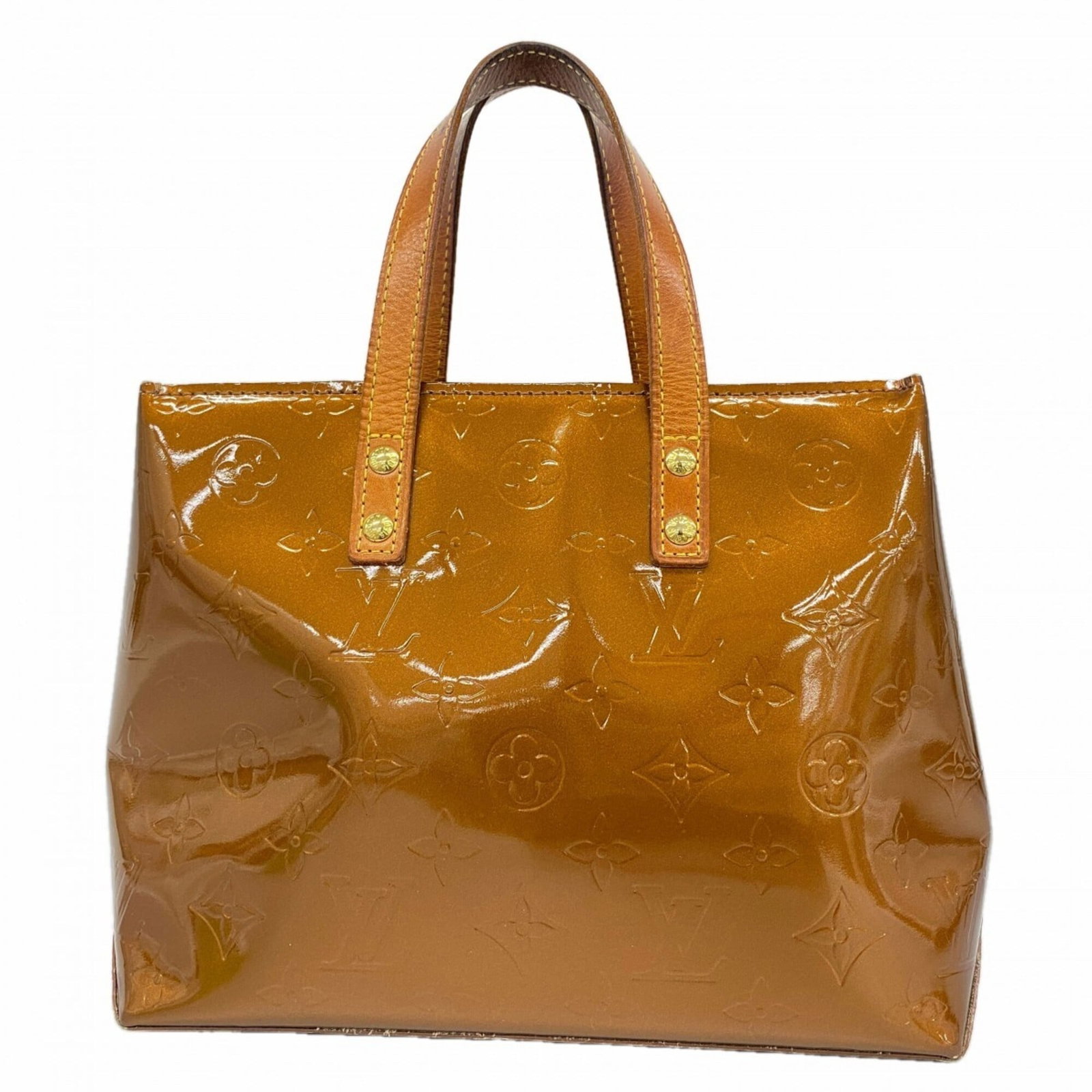 Handbag by Louis Vuitton: Handbag by Louis Vuitton Bronze Louis Vuitton handbag with a rich history, featuring a signature and traces of usage. Measuring 18cm x 22cm x 10cm, it showcases the iconic design and craftsmanship of