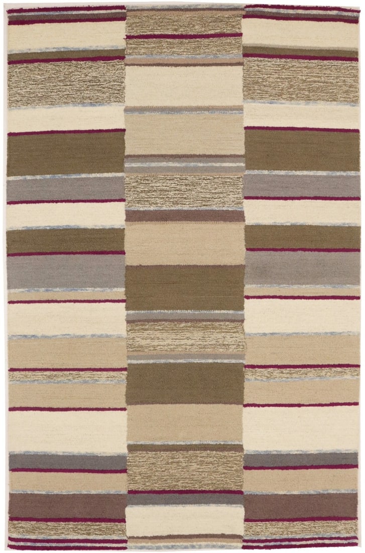 Stripes rug wool modern contemporary carpet hand tufted multicolored 5x8: Stripes rug wool modern contemporary carpet hand tufted multicolored 5x8 The modern striped wool rug boasts a vibrant multicolored design, expertly hand-tufted to create a unique and eye-catching