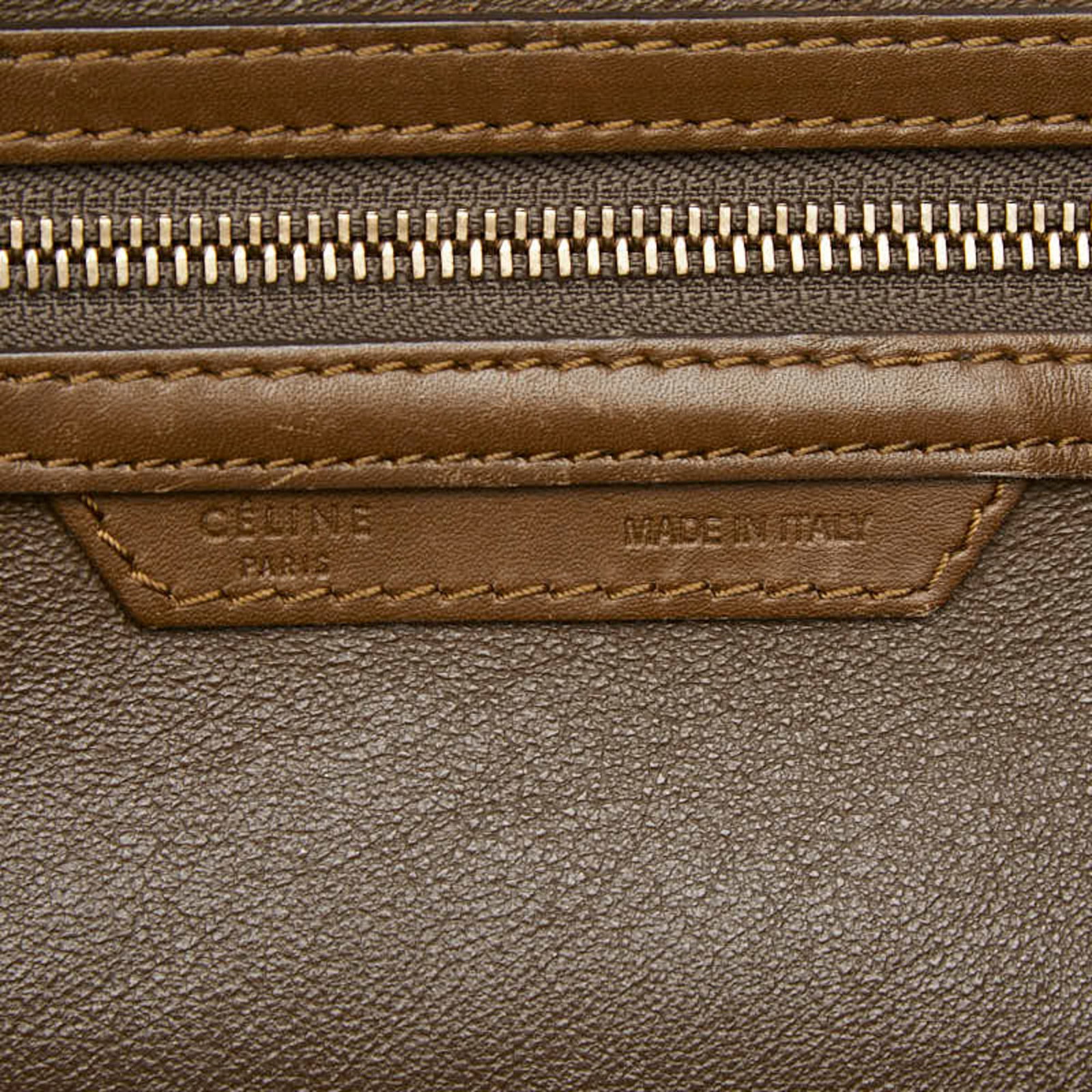 Canvas Leather Handbag Celine - 10