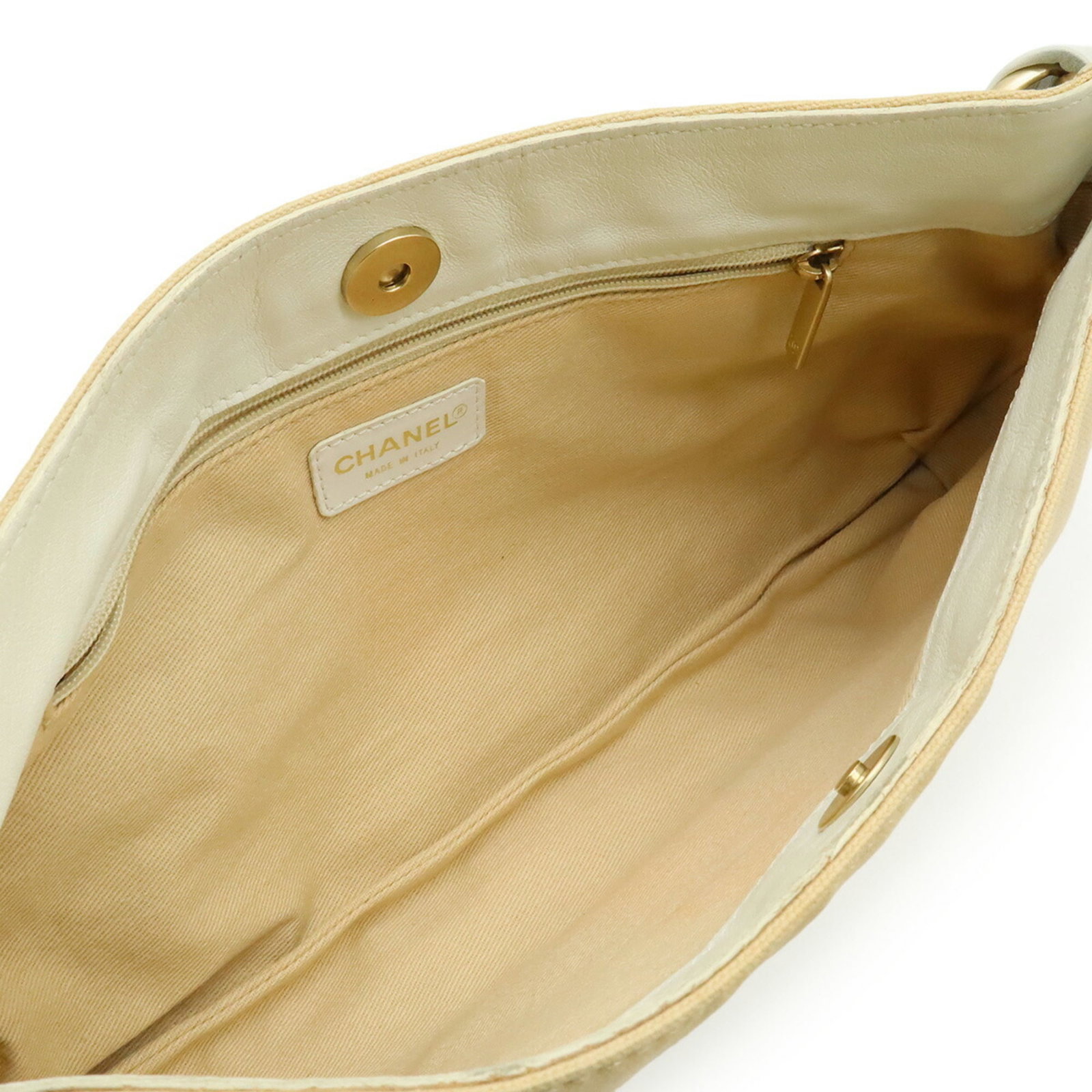 Canvas Leather Bag Chanel Shoulder - 5