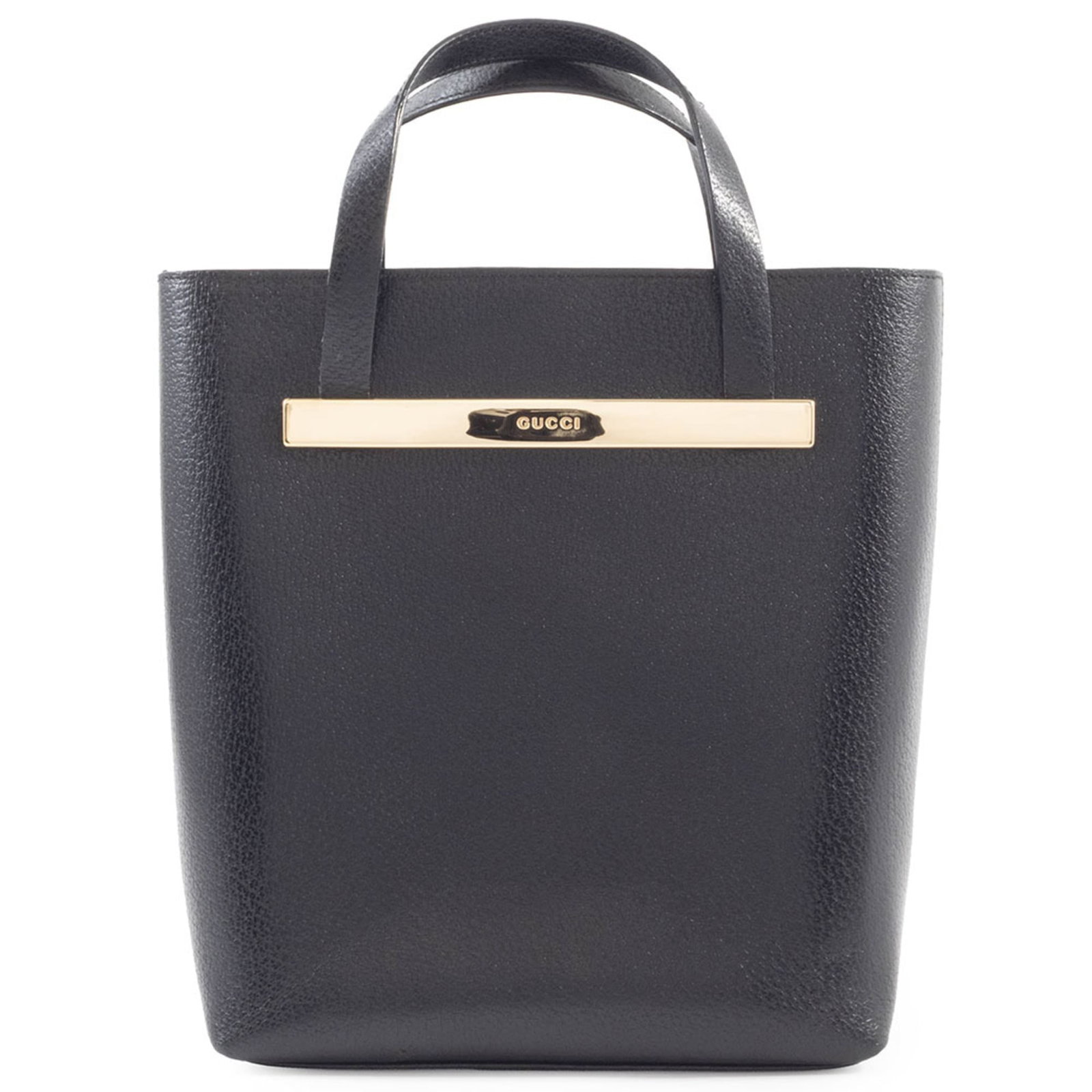 Handbag leather bag tote Gucci: Handbag leather bag tote Gucci Gucci's iconic black leather tote bag boasts a timeless design with clean lines and an open closure, perfect for everyday use. Measuring 24cm x 20cm x 8.5cm, this spacio