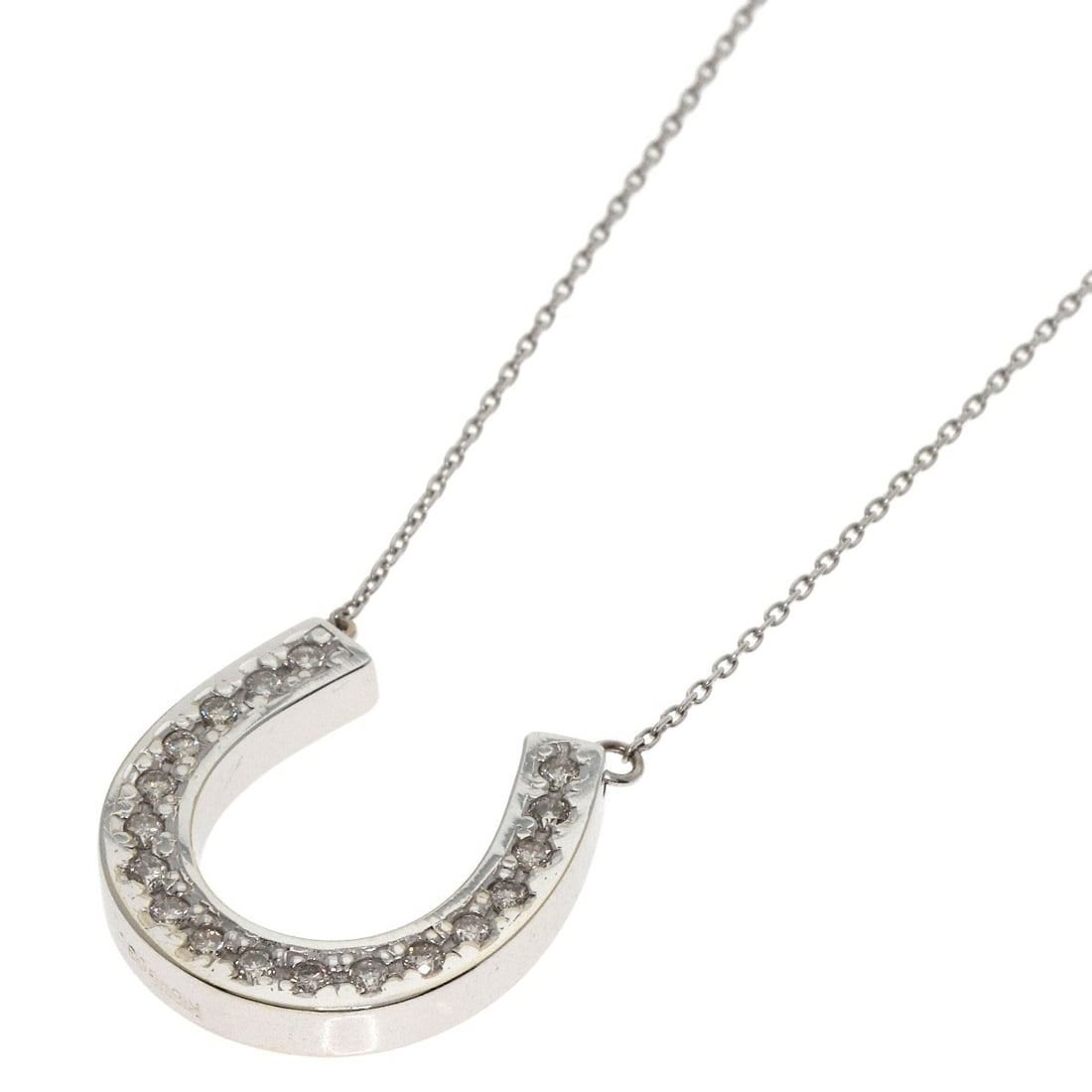 0.3Ct Diamond Necklace K18 White Gold 4.1G: 0.3Ct Diamond Necklace K18 White Gold 4.1G K18 White Gold 4.1G necklace showcases a stunning D diamond weighing 0.3ct, set in a beautiful silver metal exterior with intricate details. The necklace's