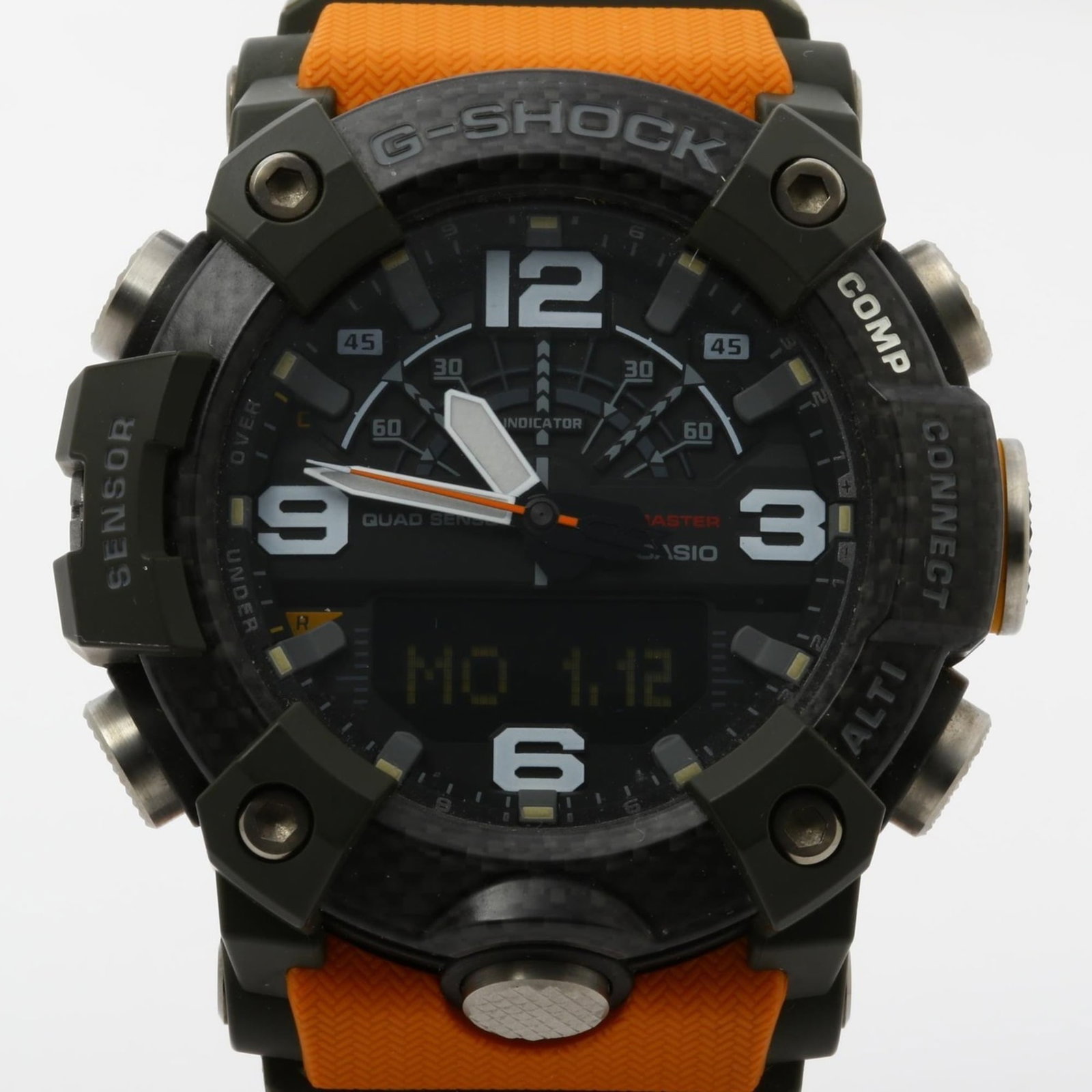 Wristwatch by Casio: Wristwatch by Casio Carbon case, black dial, and sleek design make this Casio wristwatch a stylish accessory. With its 51.3mm diameter and adjustable wrist size, it's designed to fit comfortably on