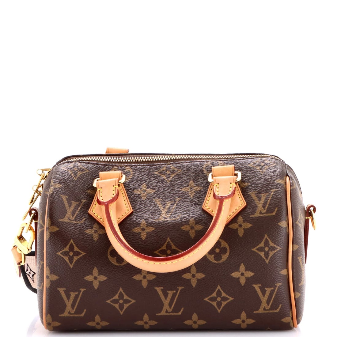 Speedy Louis Vuitton Monogram 20 Canvas Bag: Speedy Louis Vuitton Monogram 20 Canvas Bag Speedy Louis Vuitton Monogram 20 Canvas Bag in Brown features a classic cross body design with a timeless monogram canvas pattern. Measuring 5" tall and 8"